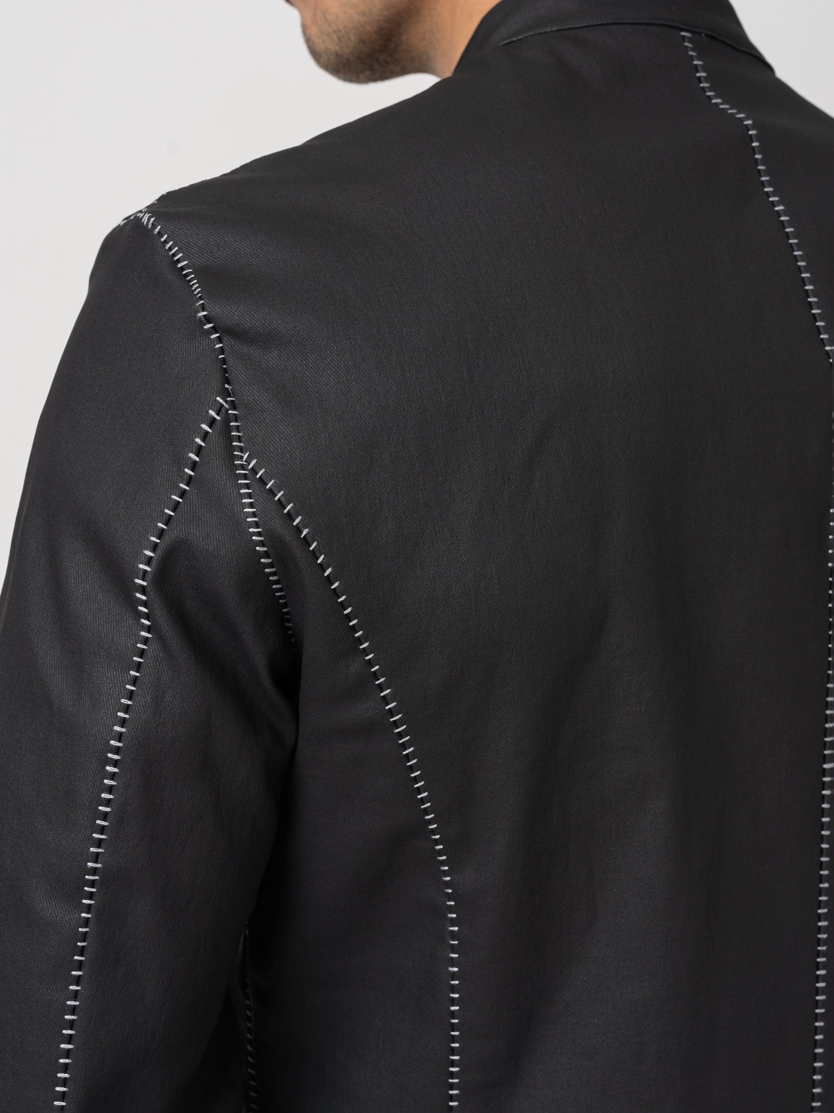 Slim-Fit Zip Jacket with Contrast Stitching