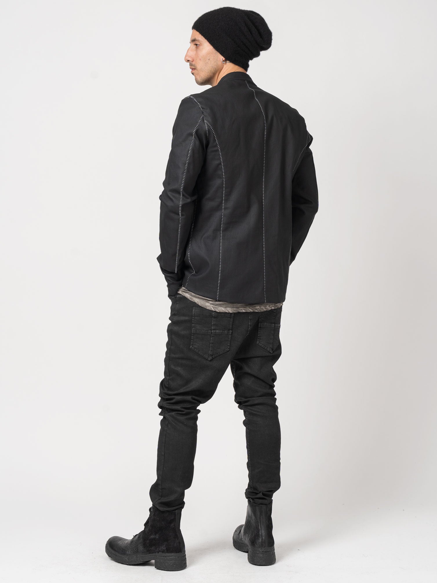 Slim-Fit Zip Jacket with Contrast Stitching