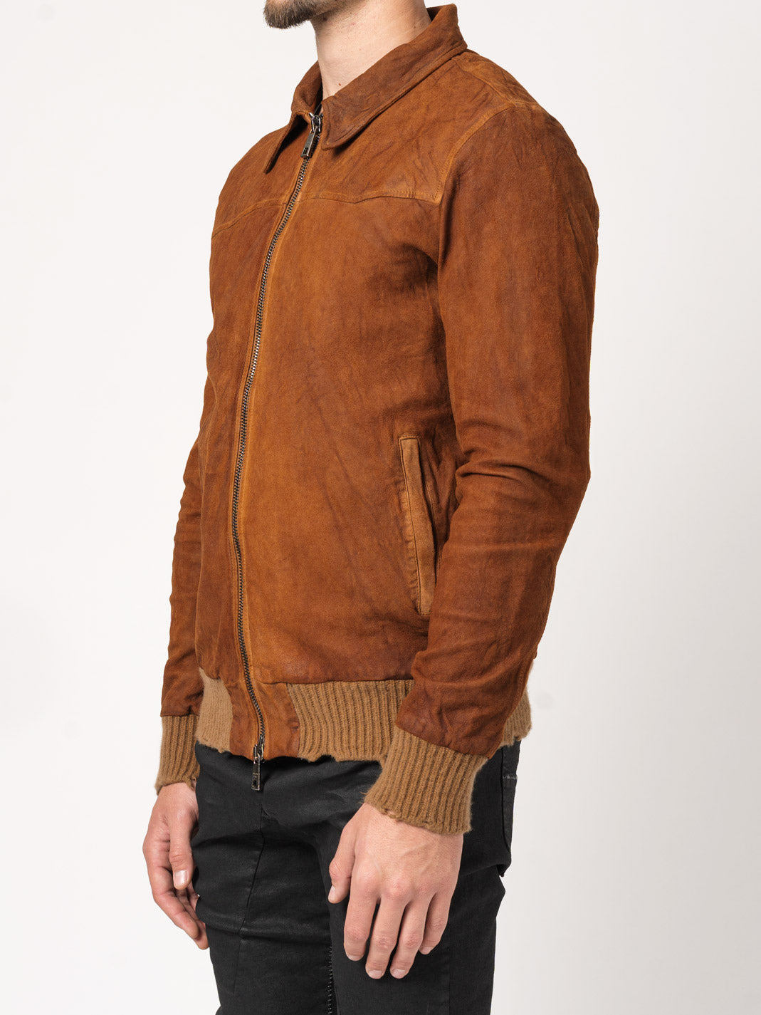 Brushed Lambskin Leather Jacket