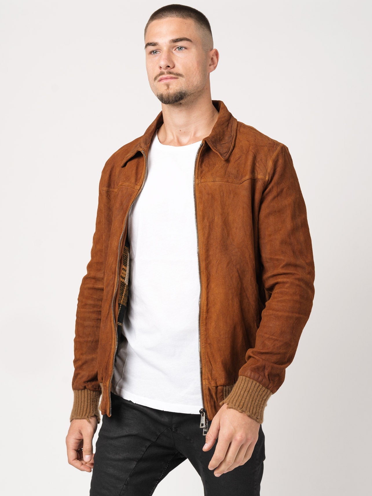 Brushed Lambskin Leather Jacket