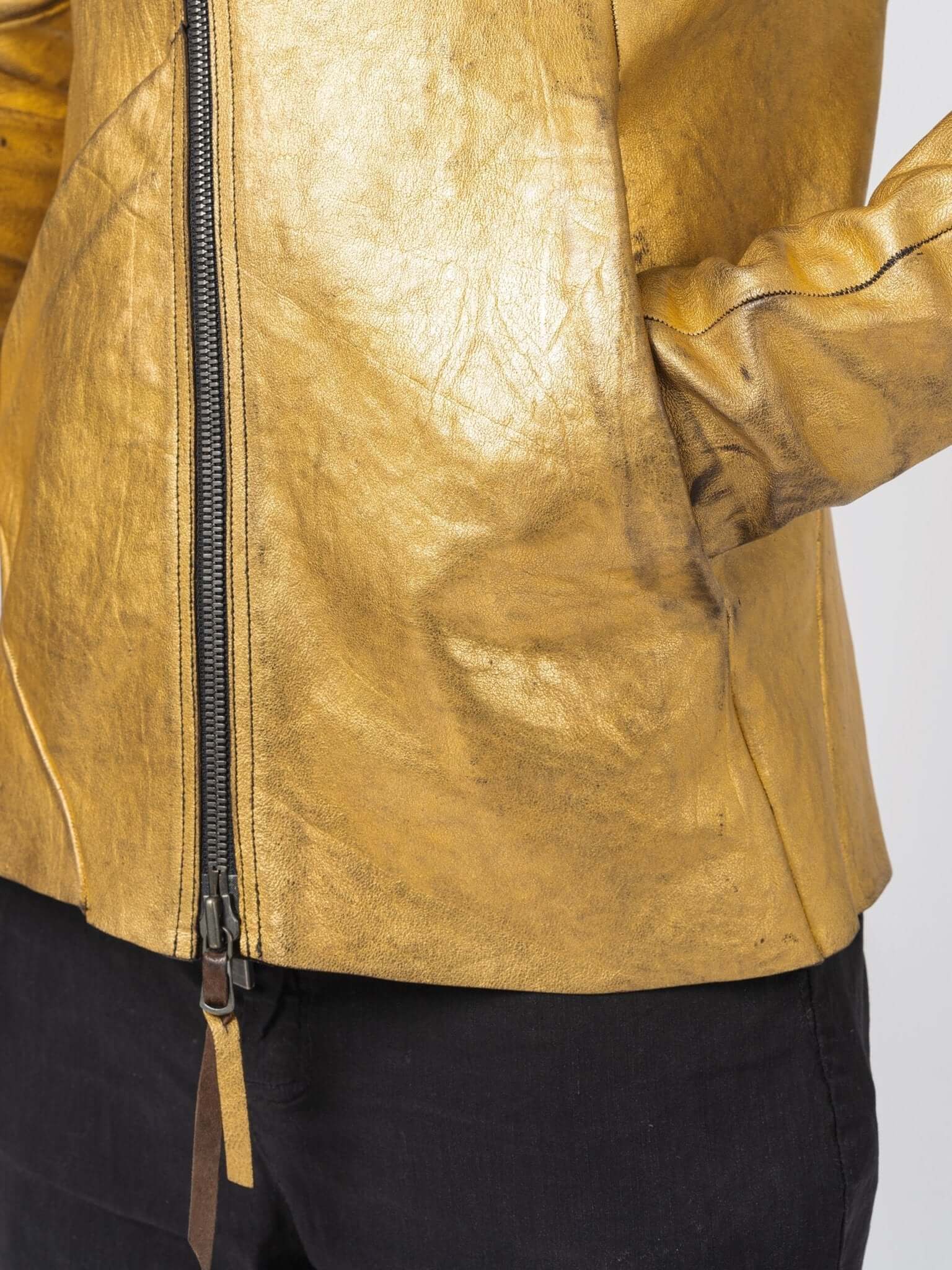 24K Gold Deconstructed Horse Leather Jacket