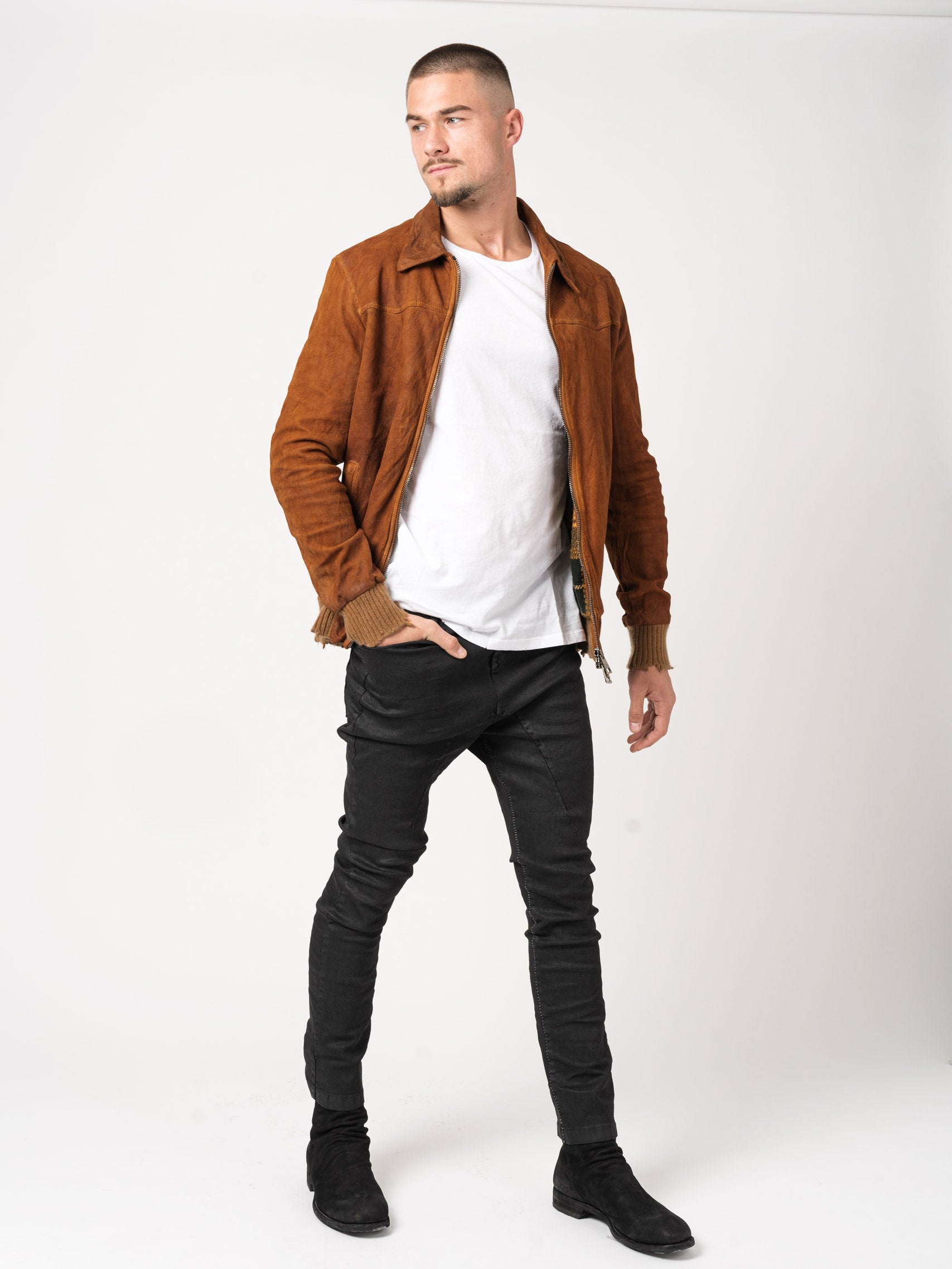 Brushed Lambskin Leather Jacket