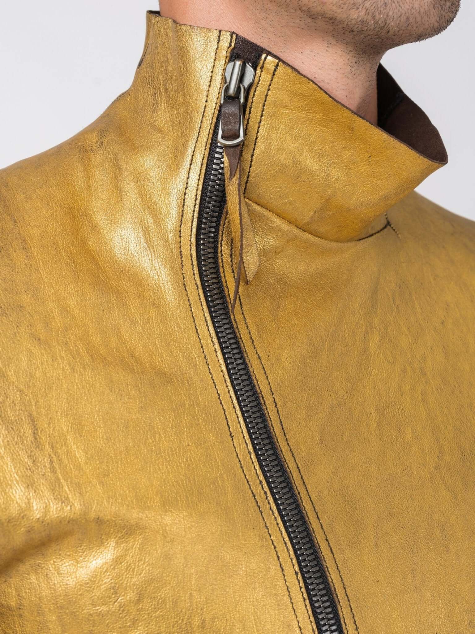 24K Gold Deconstructed Horse Leather Jacket