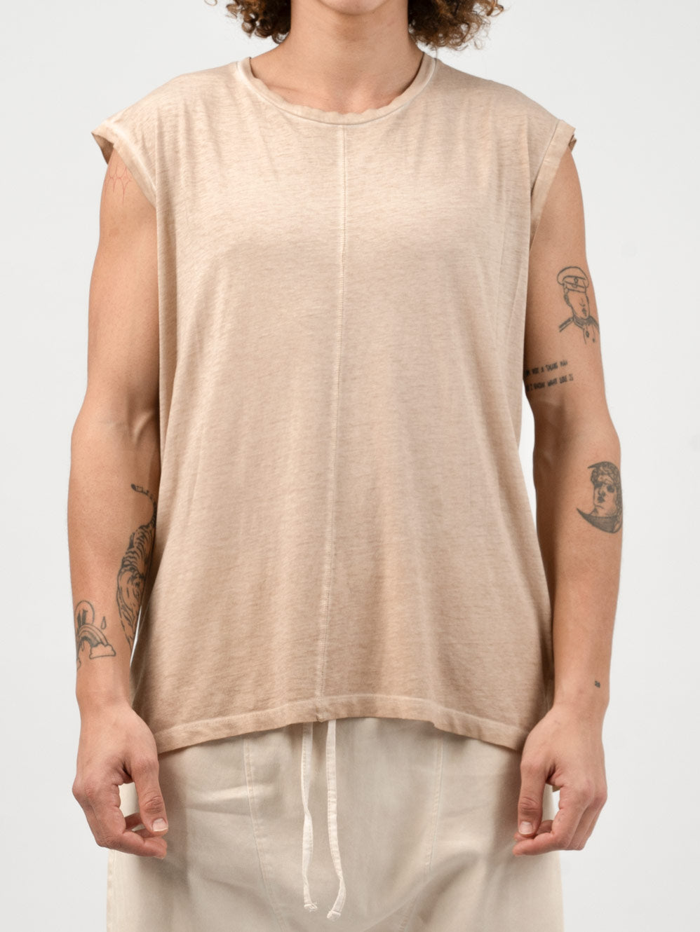 Raw Edge Cotton Tank Top - INN7