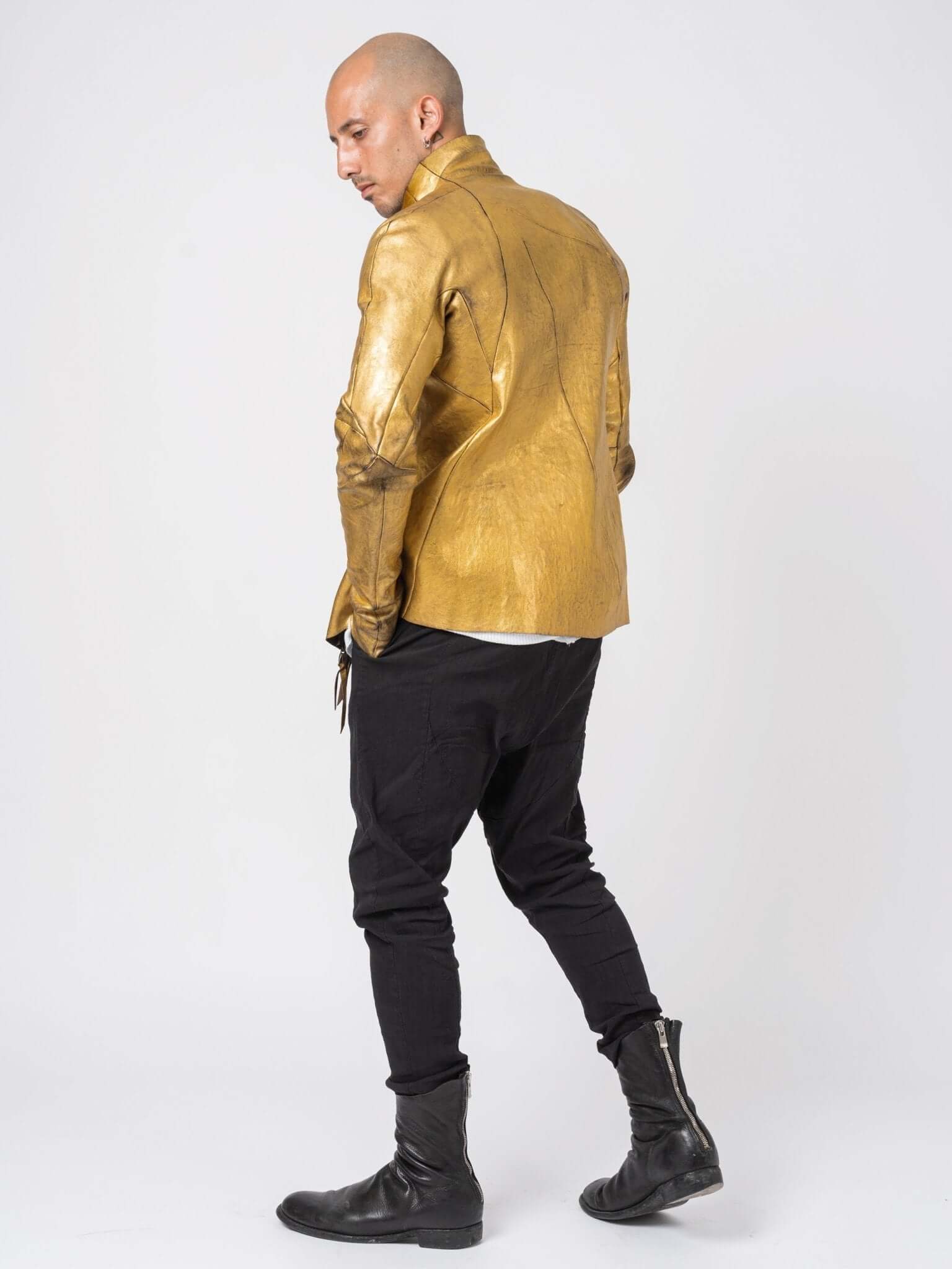 24K Gold Deconstructed Horse Leather Jacket