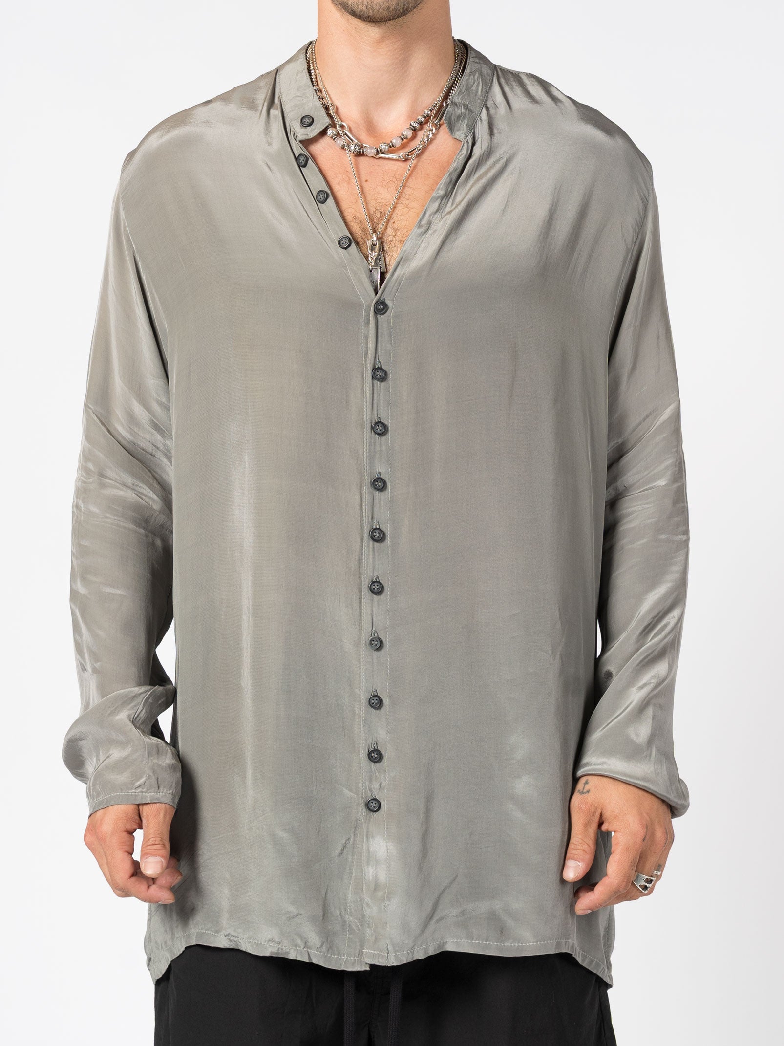 Silk Button-Up Shirt