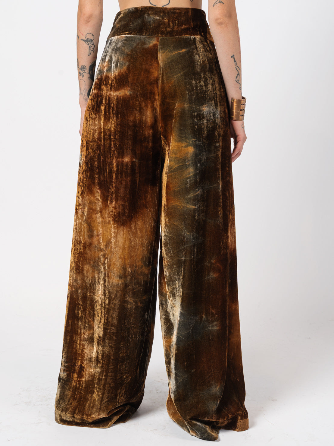Velvet Wide-Leg Pants