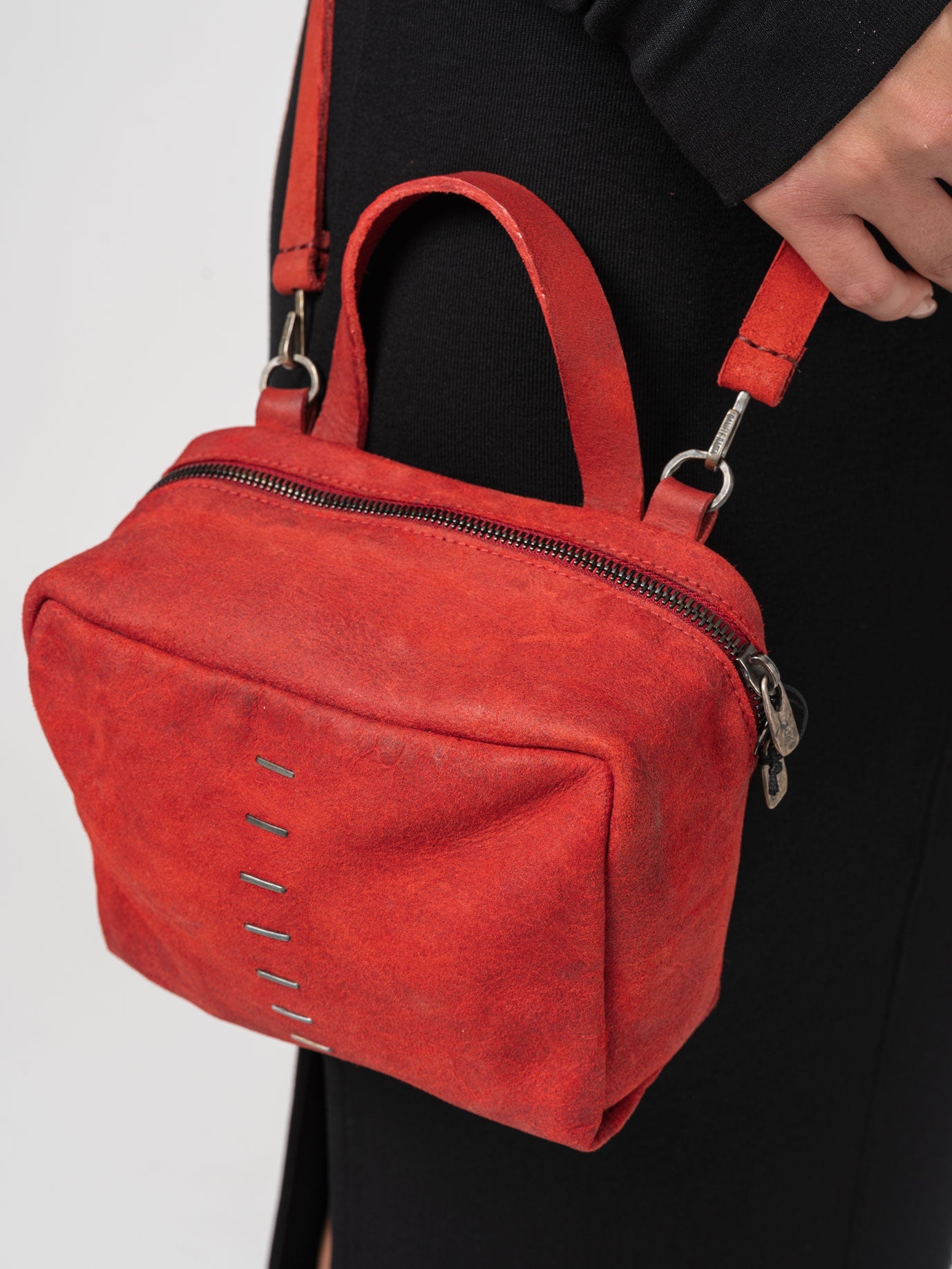 Cube-Shaped Calfskin Crossbody Bag