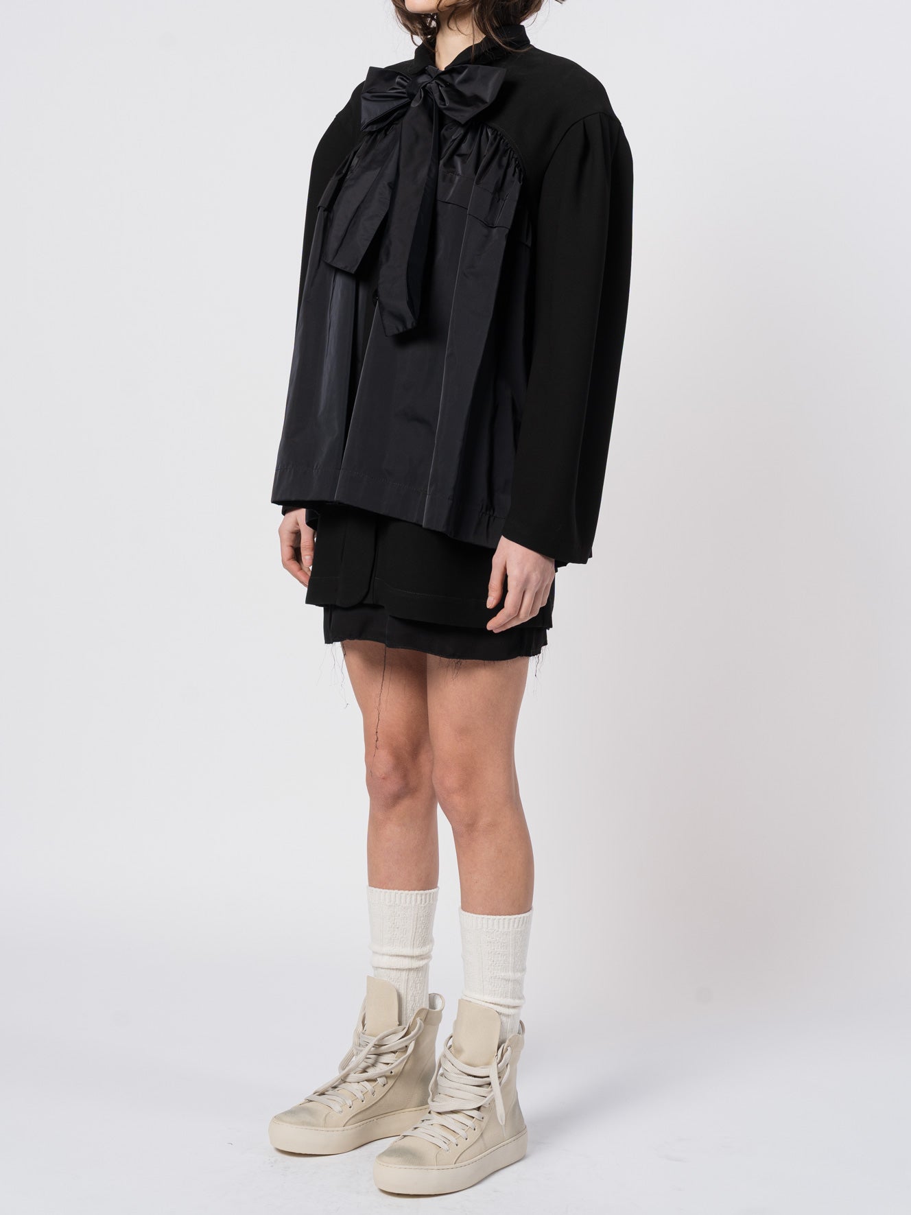 Structured Bow-Detail Layered Top