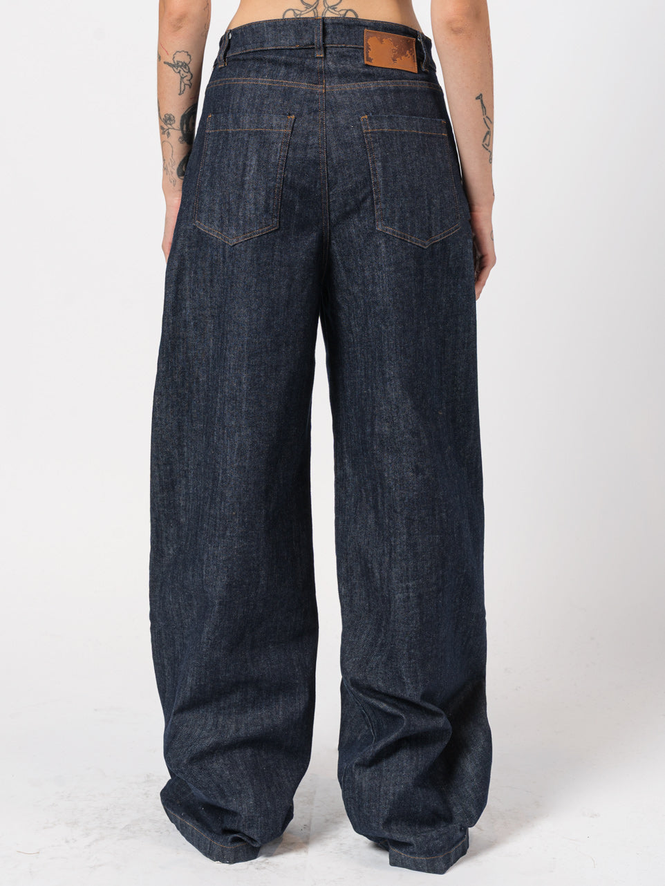 Wide-Leg Denim Pants