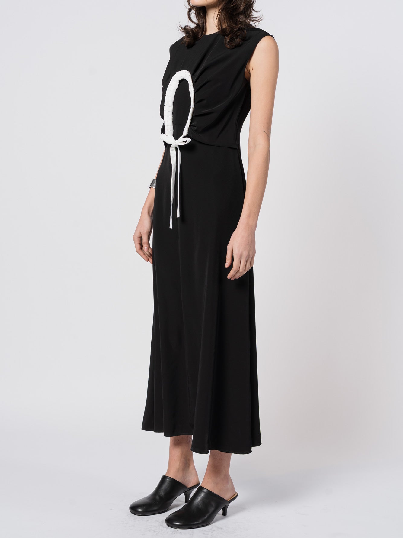 Midi Dress with Pleated Motif