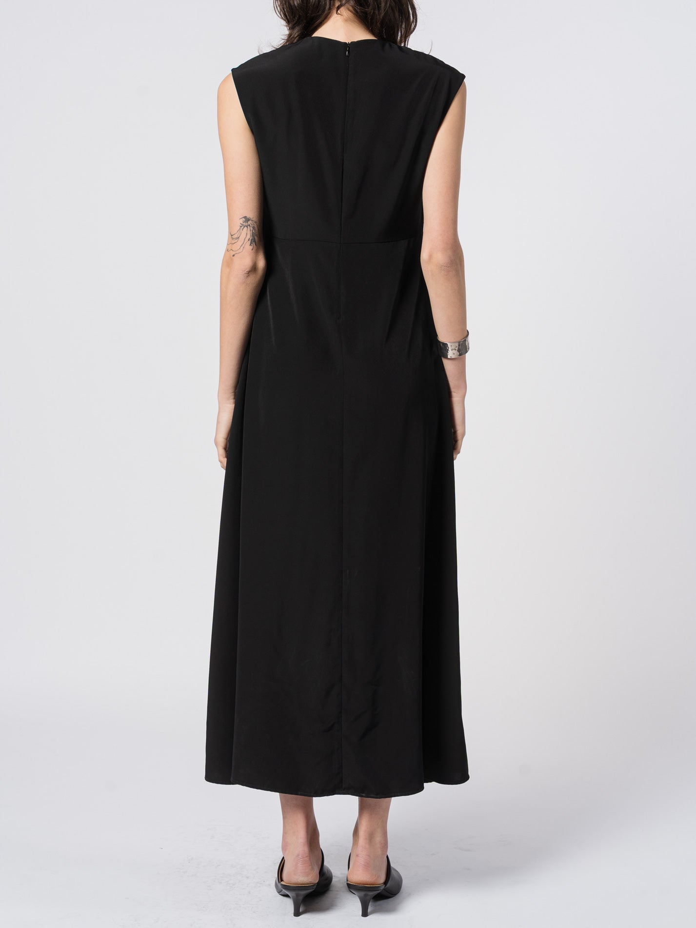 Midi Dress with Pleated Motif