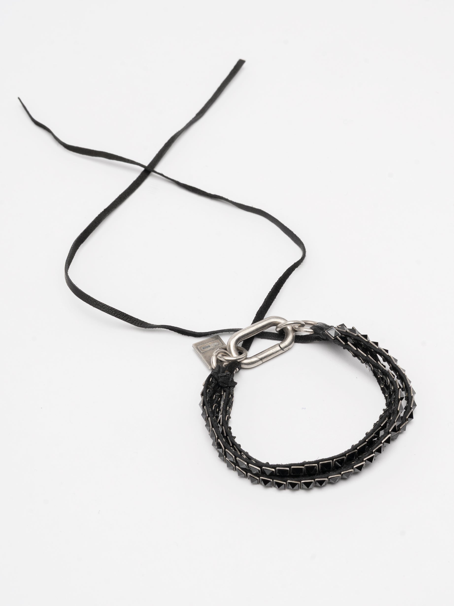 Leather and Hematite Wrap Bracelet