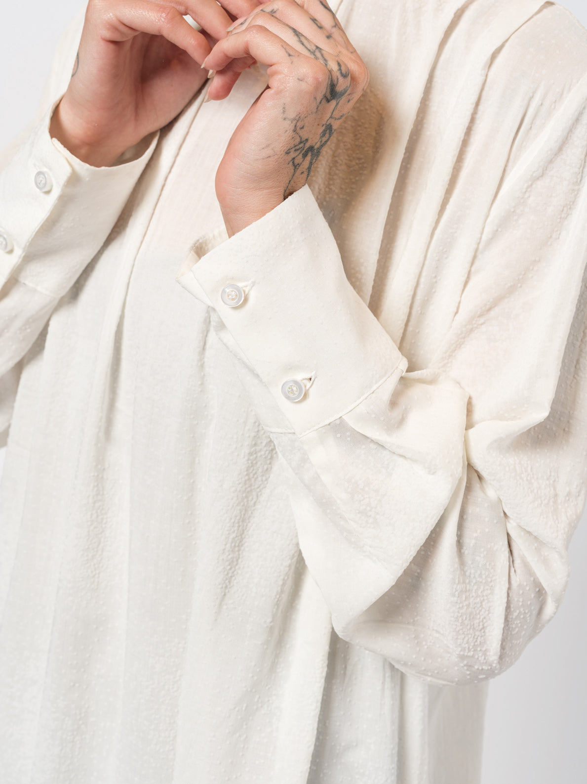 High-Neck Textured Long Dress
