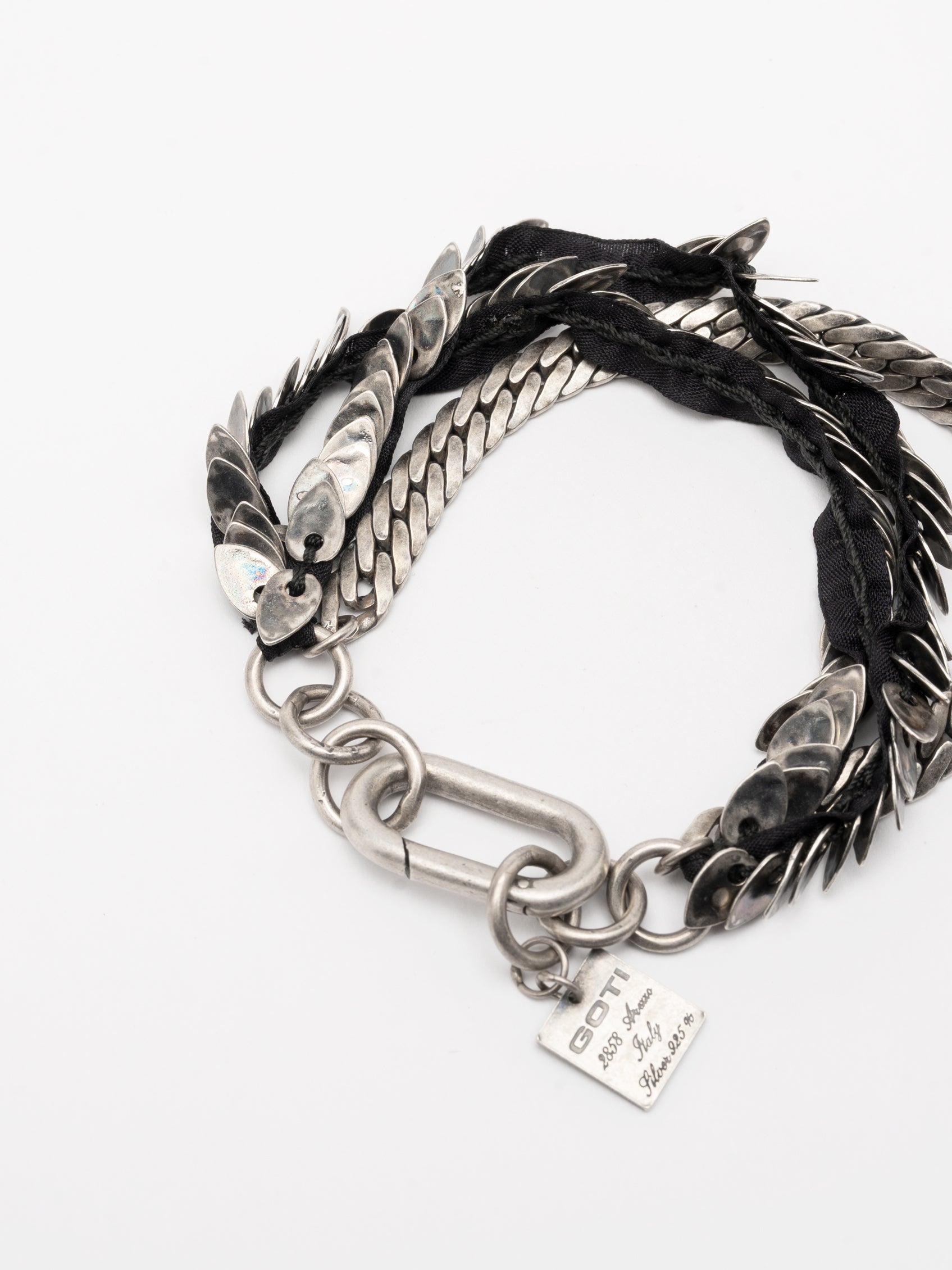 Layered Silver and Leather Bracelet