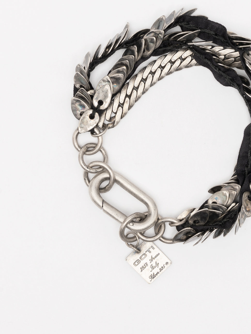 Layered Silver and Leather Bracelet