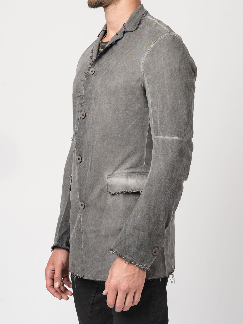 Frayed Edge Cotton Blazer