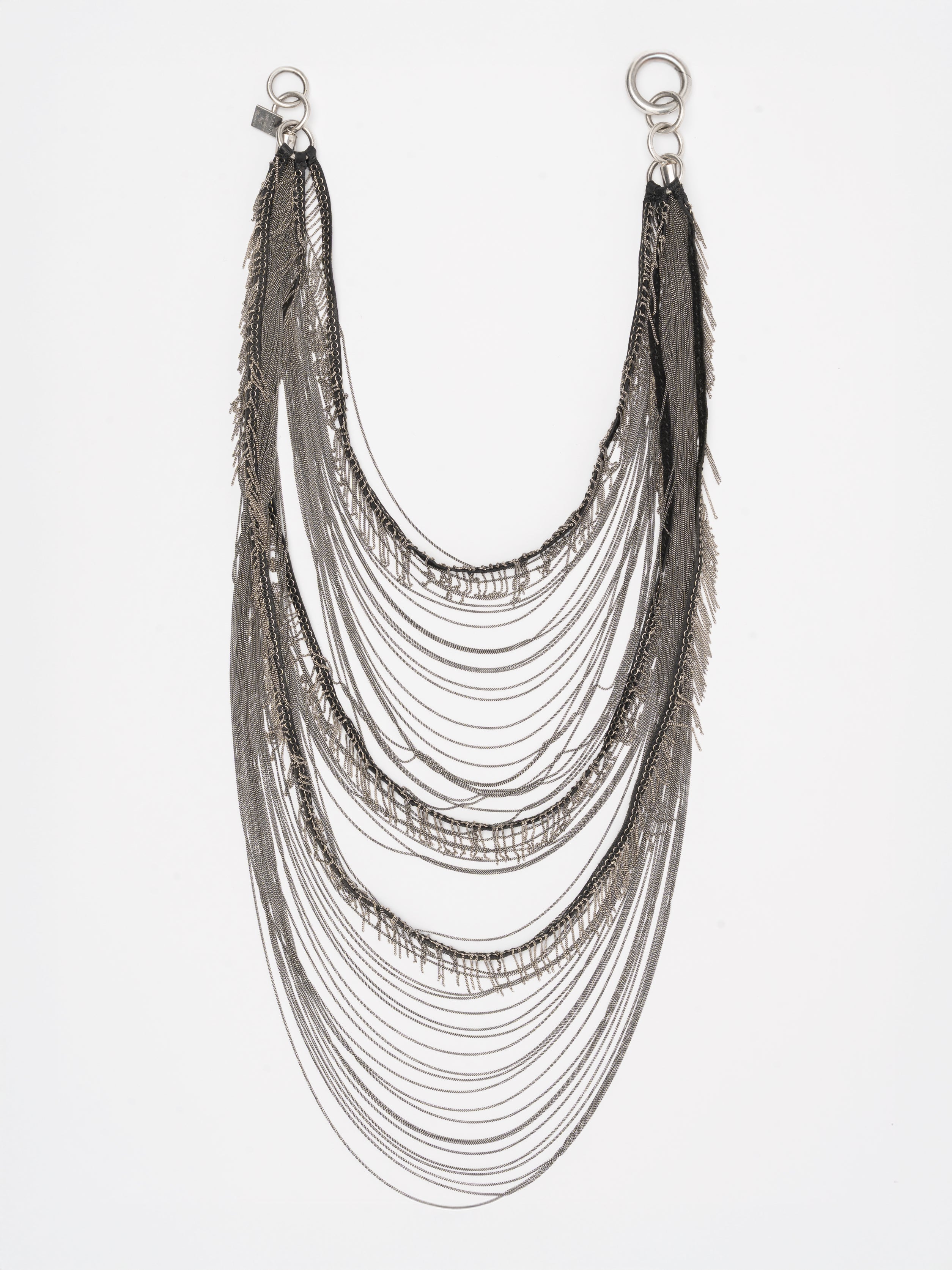 Layered Chain and Leather Necklace