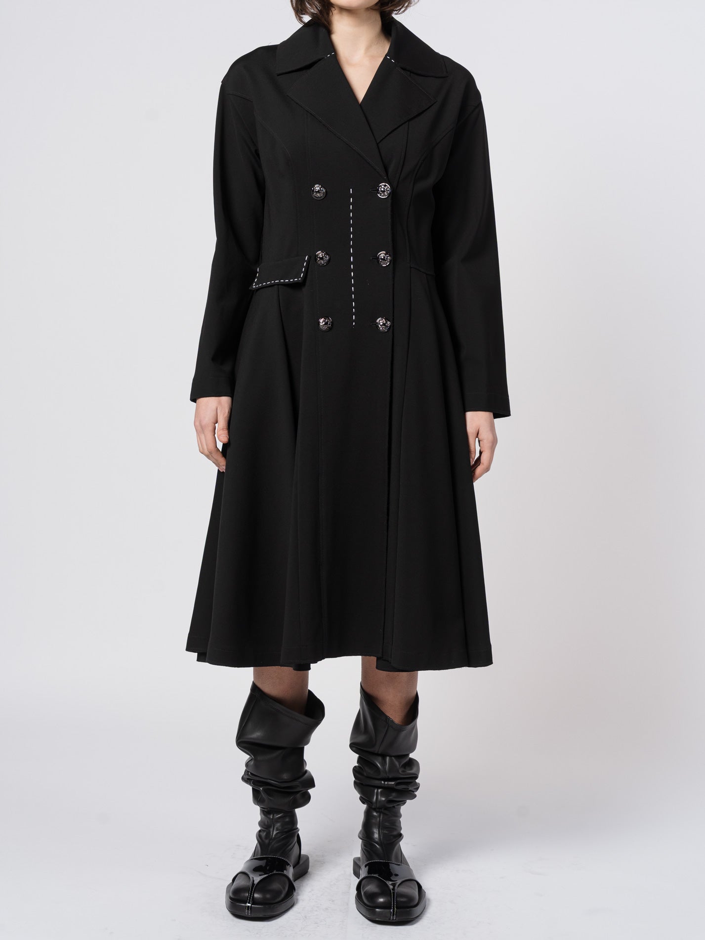 Seamed Long Tailored Coat