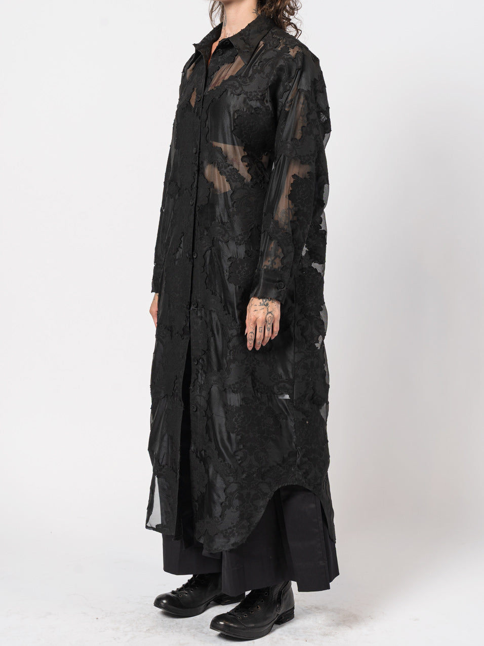 Jacquard Patchwork Long Jacket