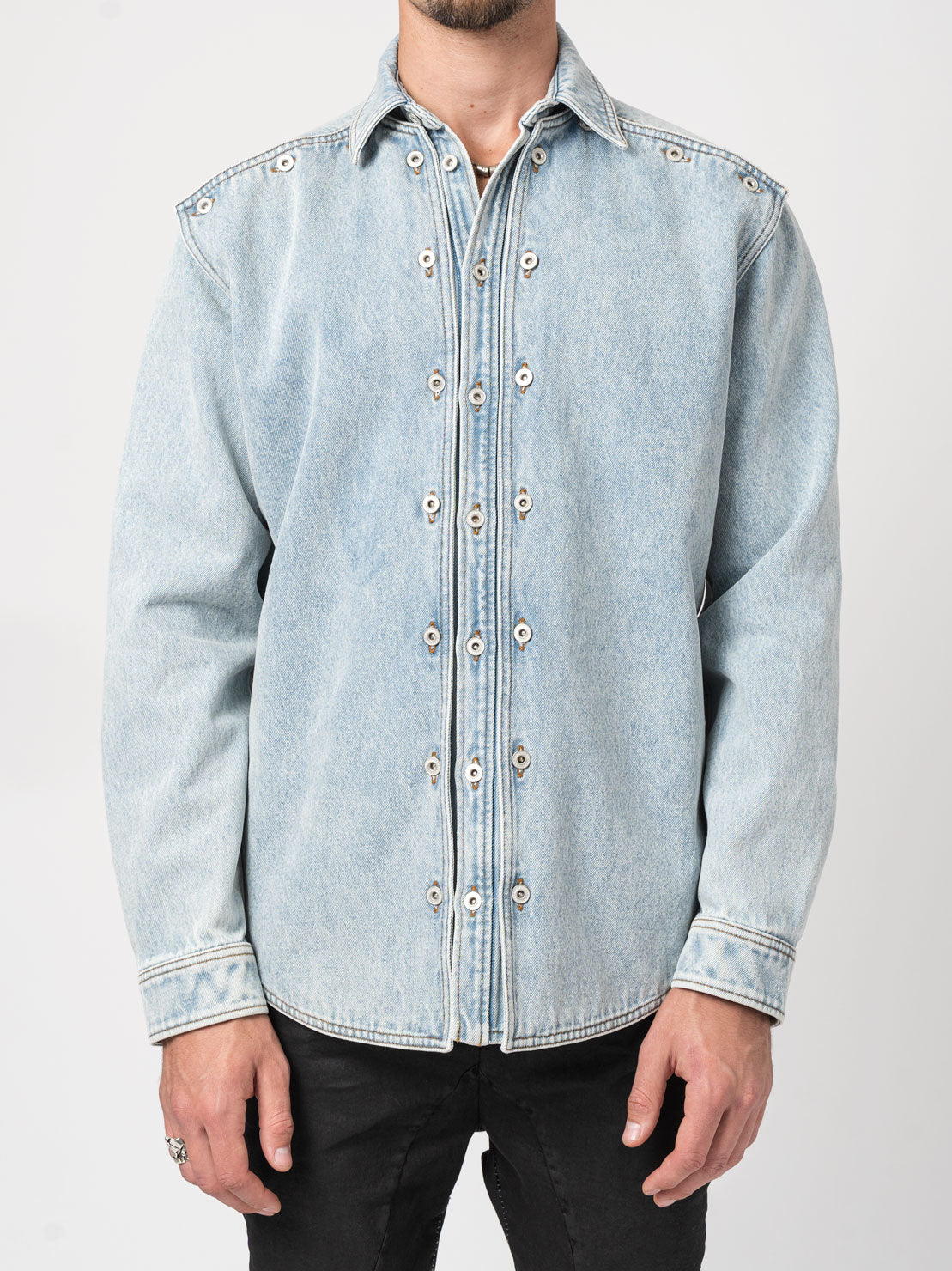 Snap-Off Denim Shirt