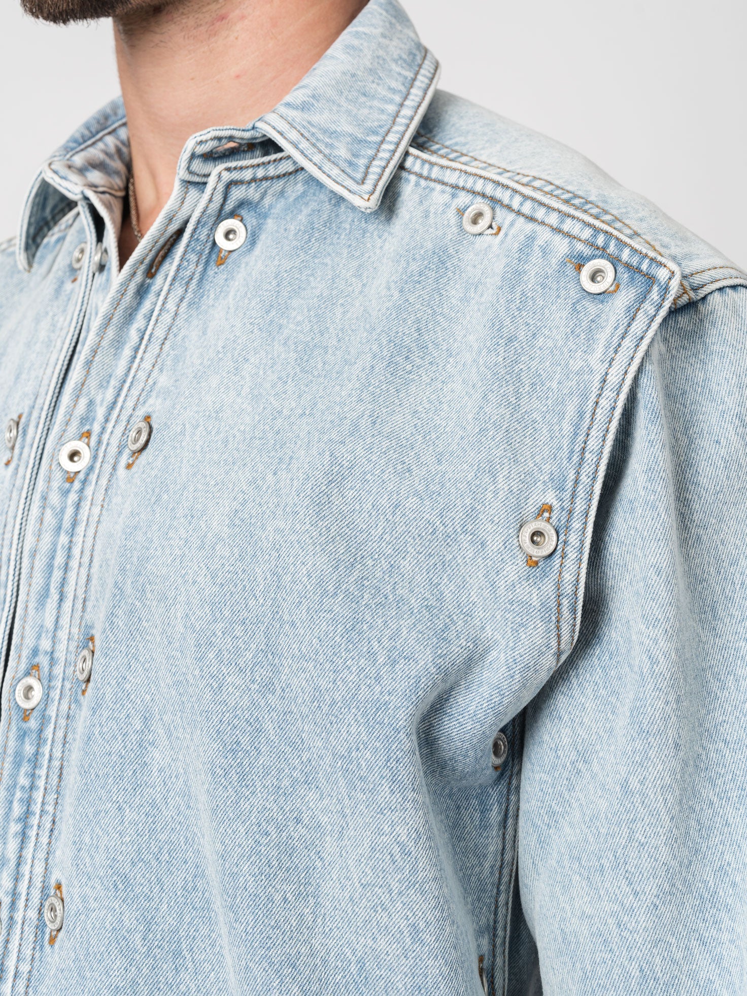 Snap-Off Denim Shirt