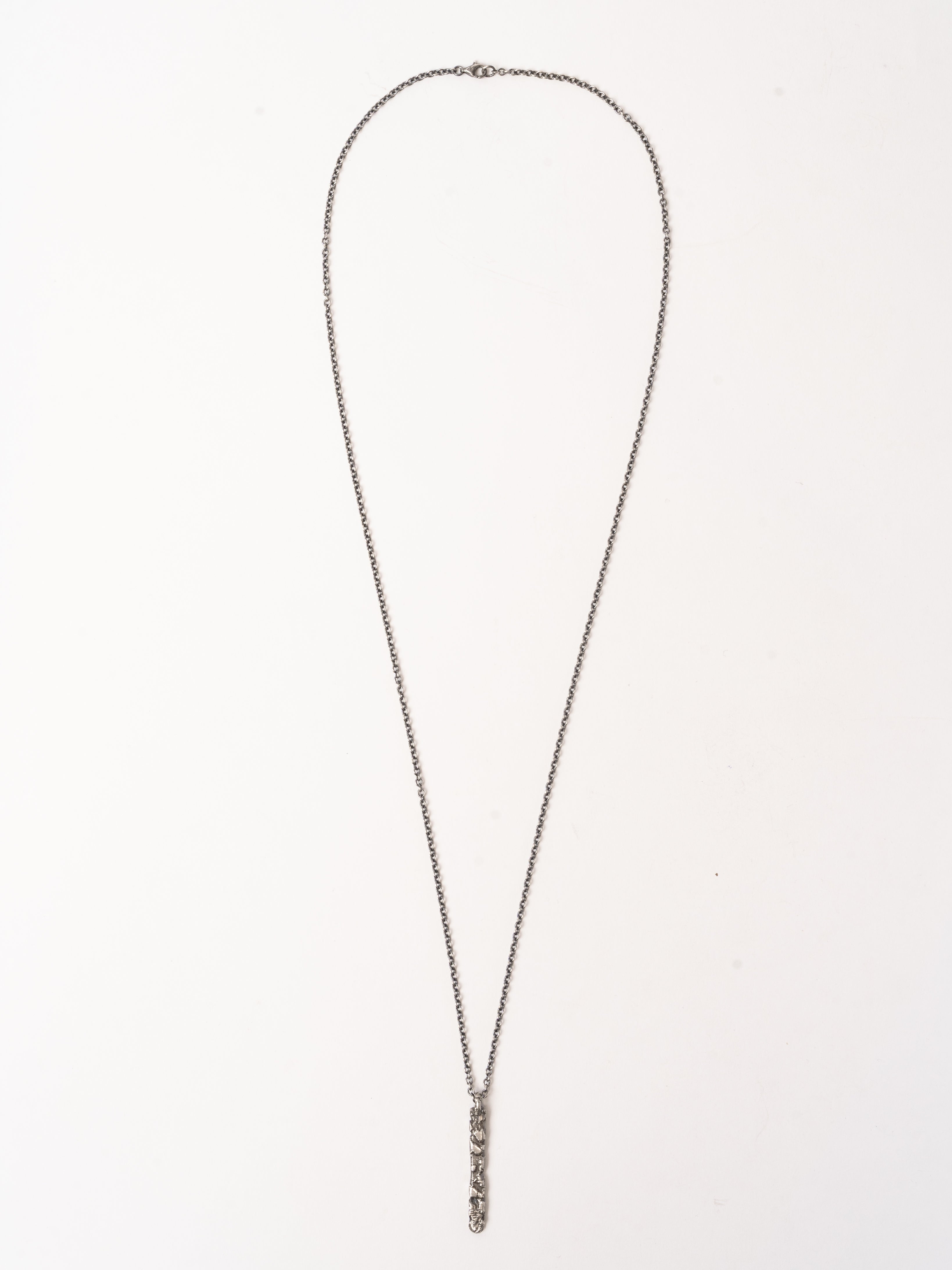 Silver Textured Bar Necklace - INN7
