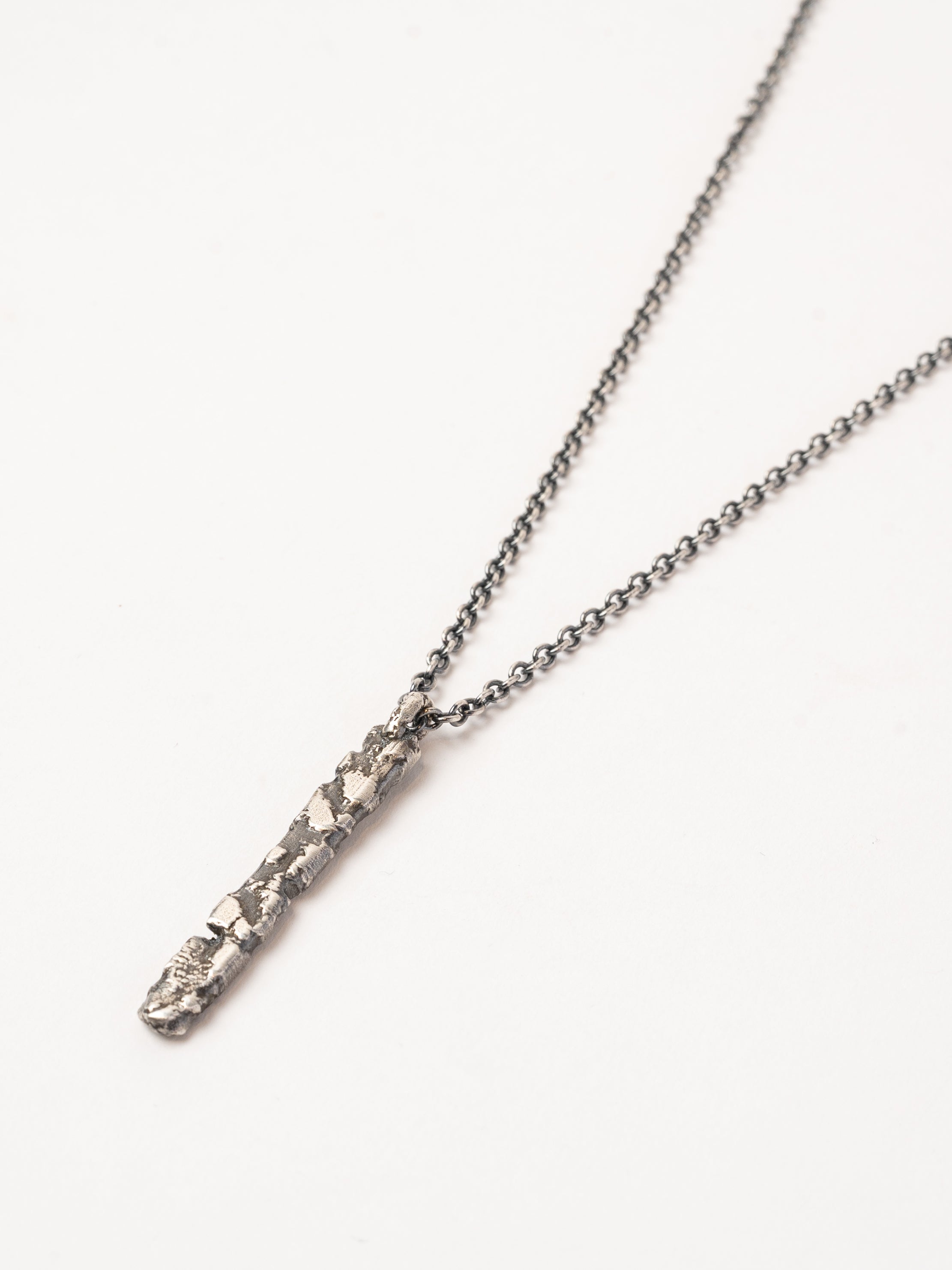 Silver Textured Bar Necklace - INN7
