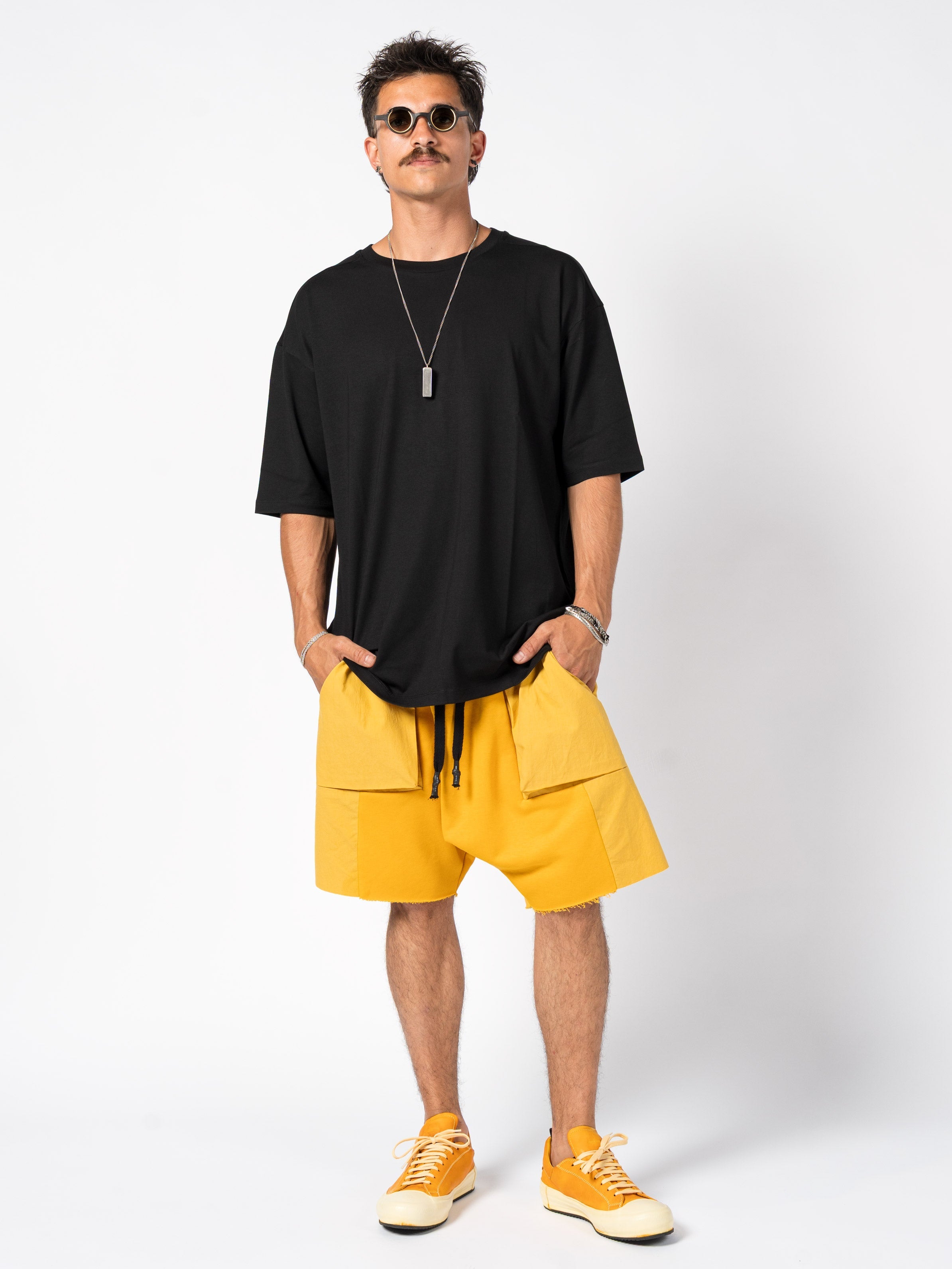 Cargo Shorts with Raw Hem