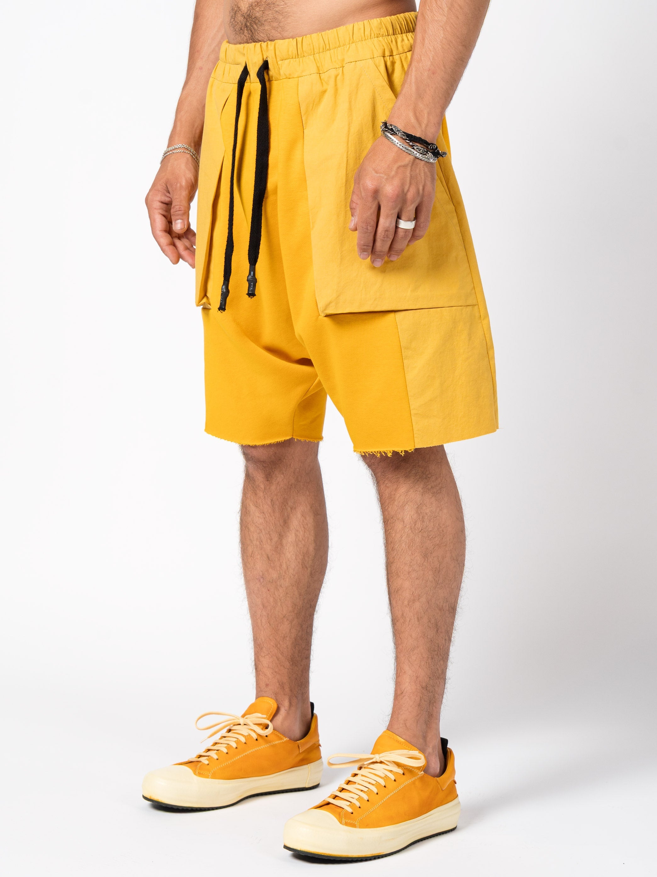 Cargo Shorts with Raw Hem