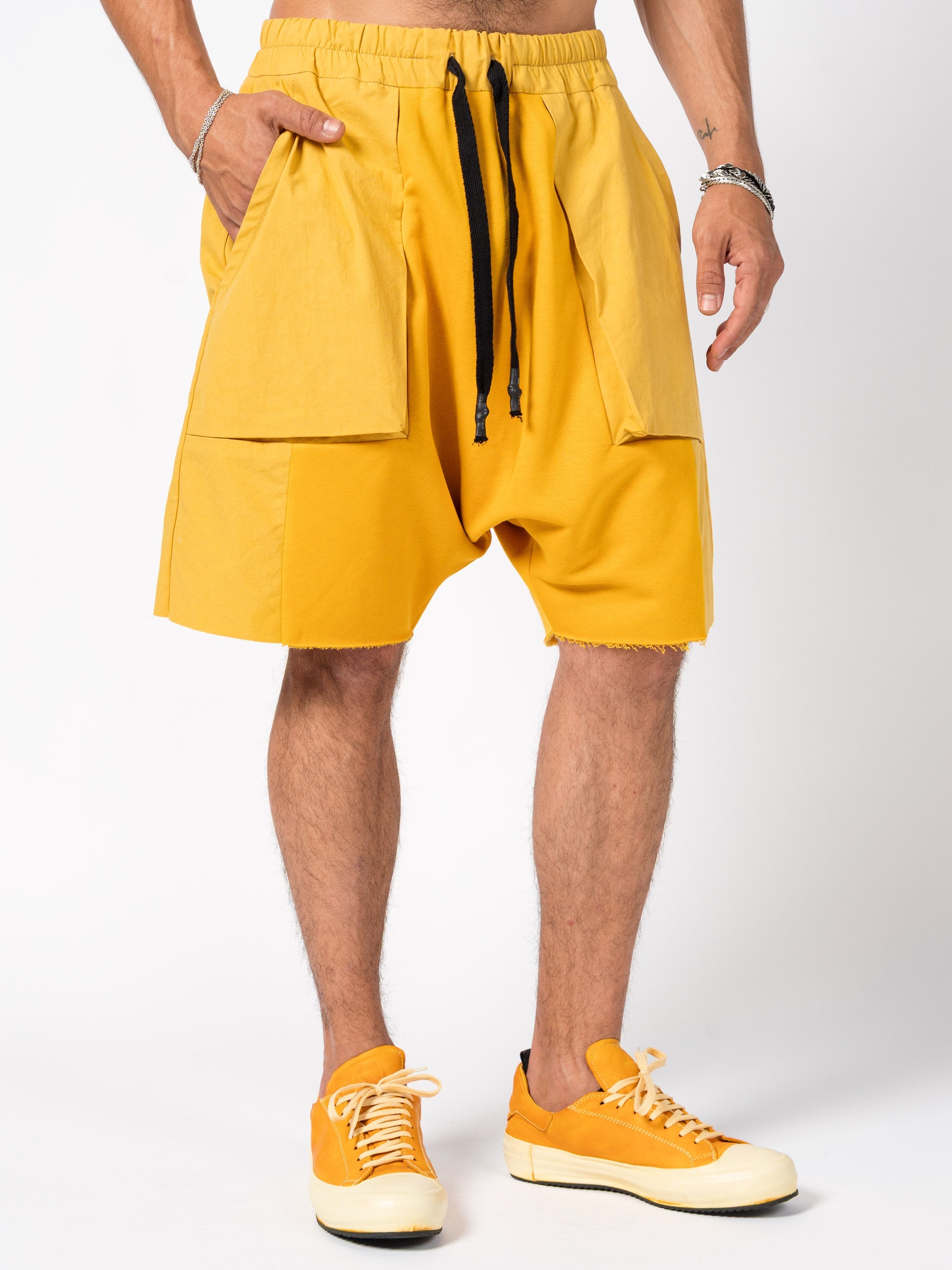 Cargo Shorts with Raw Hem
