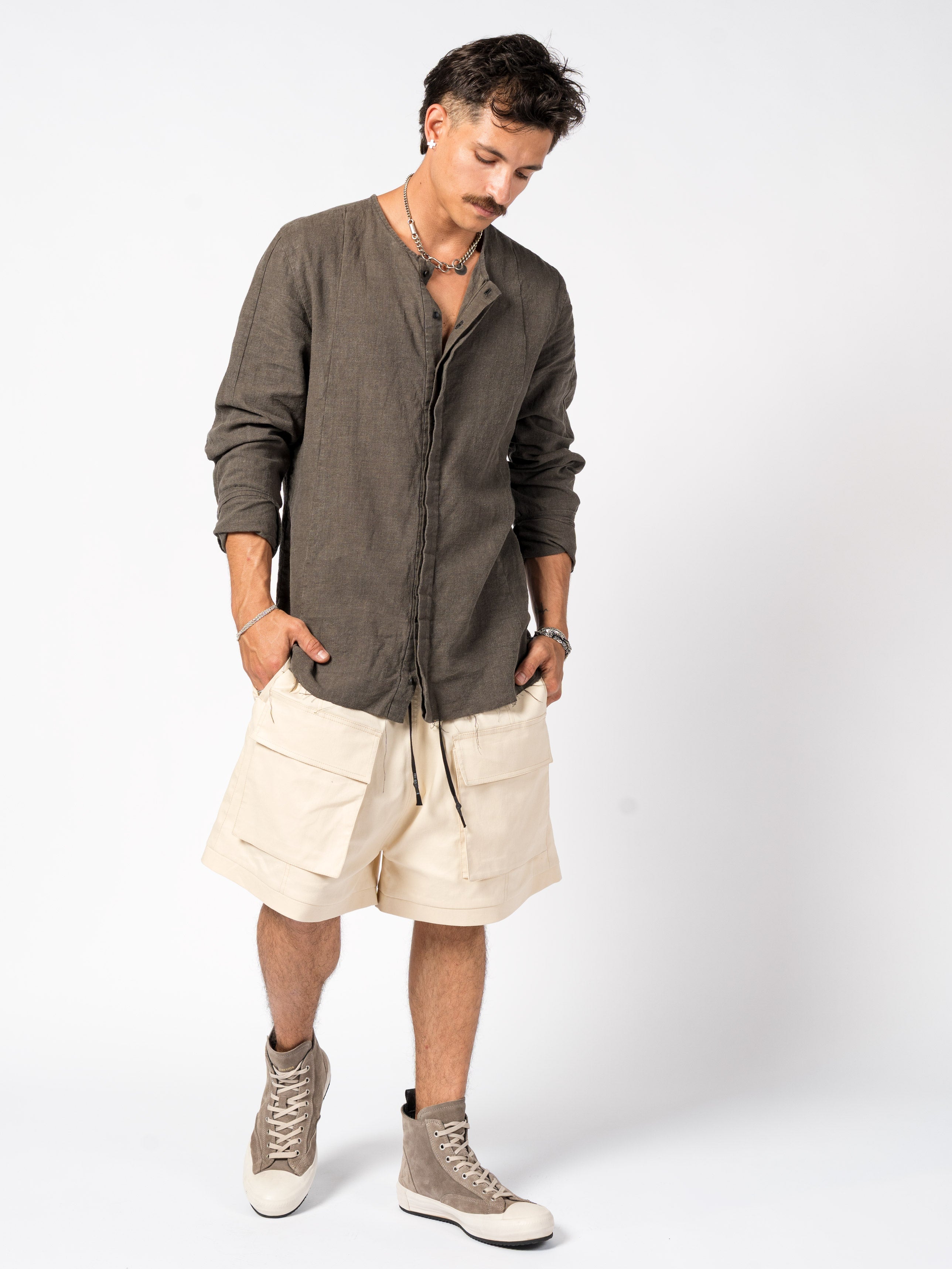 Wide-Leg Cargo Shorts