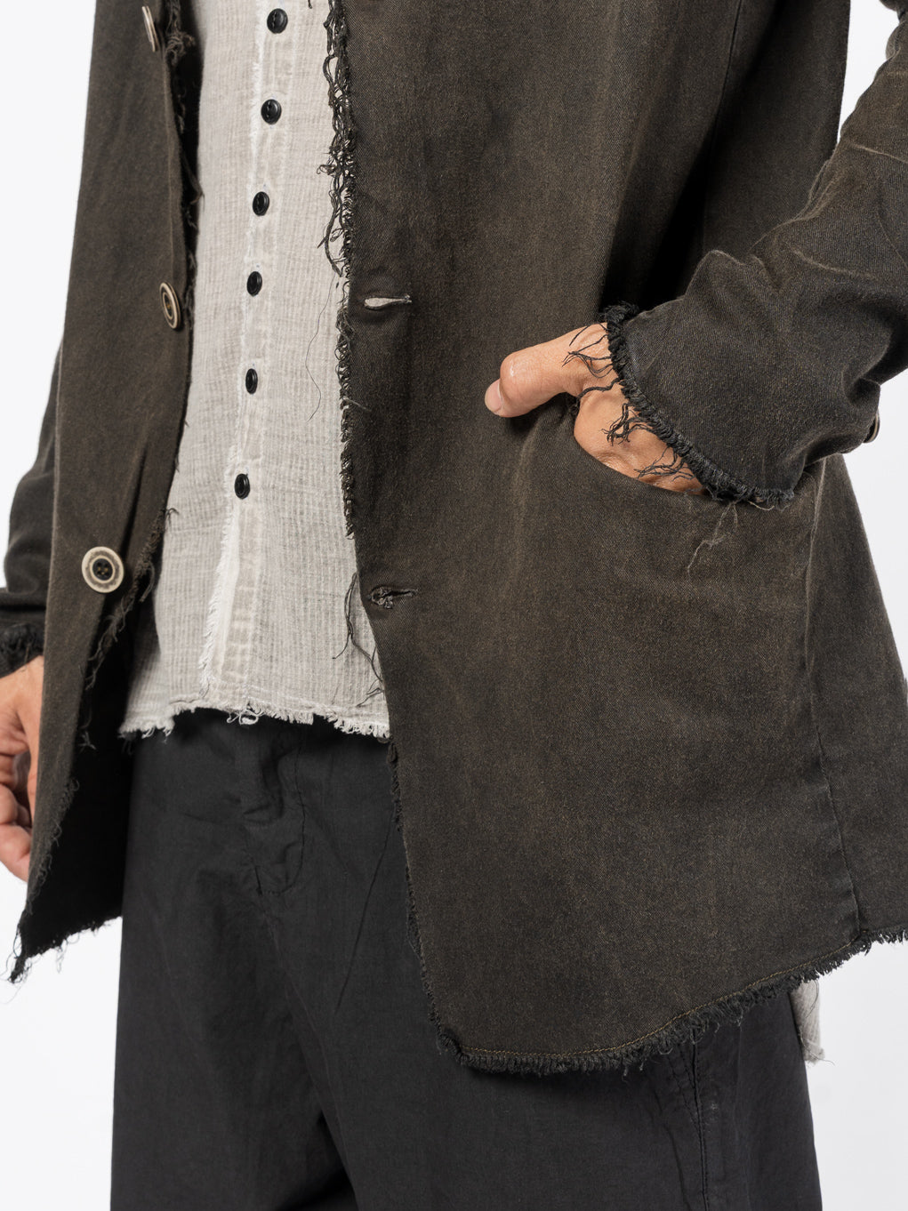Frayed Edge Cotton Blazer - INN7