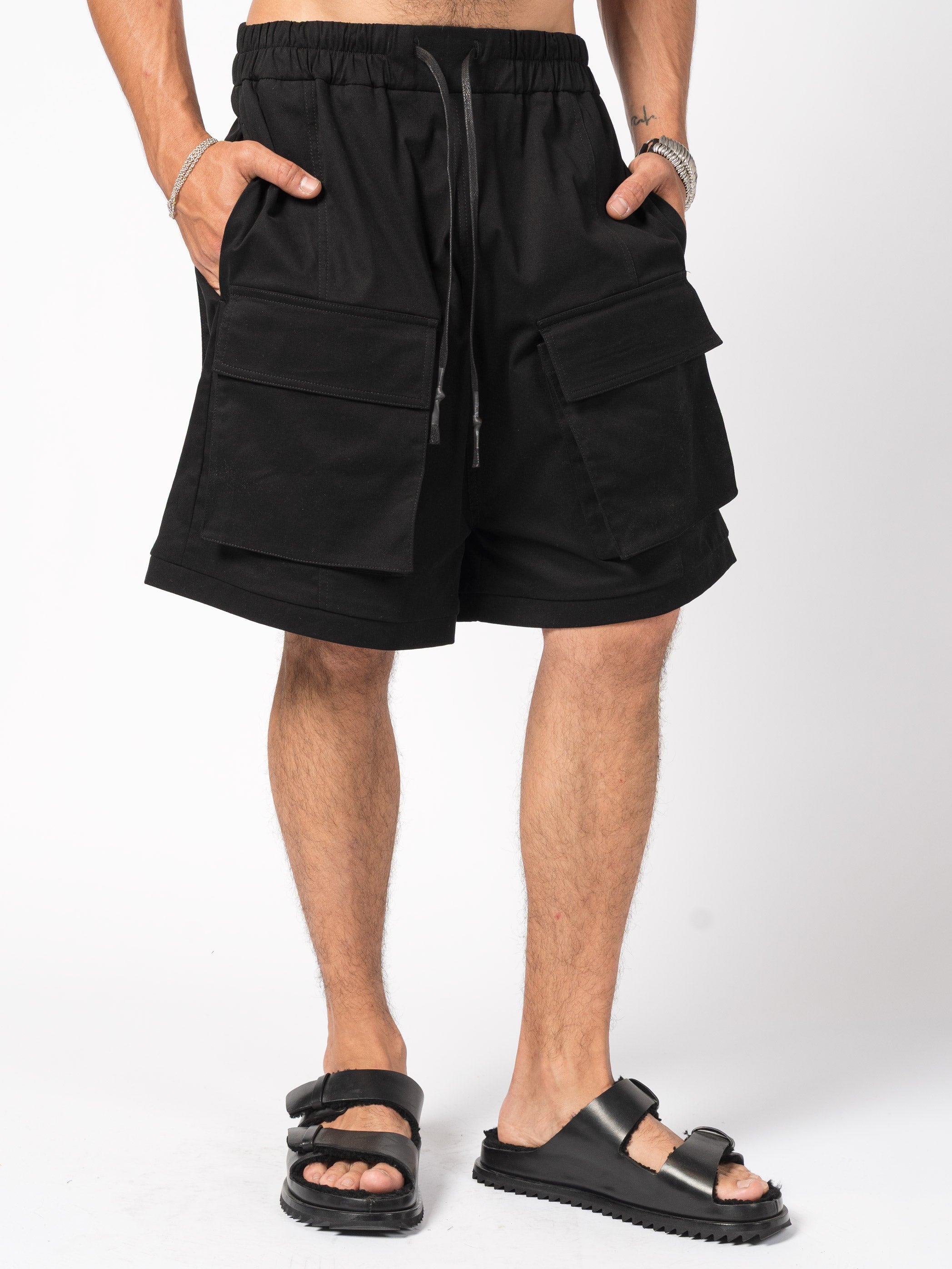 Wide-Leg Cargo Shorts