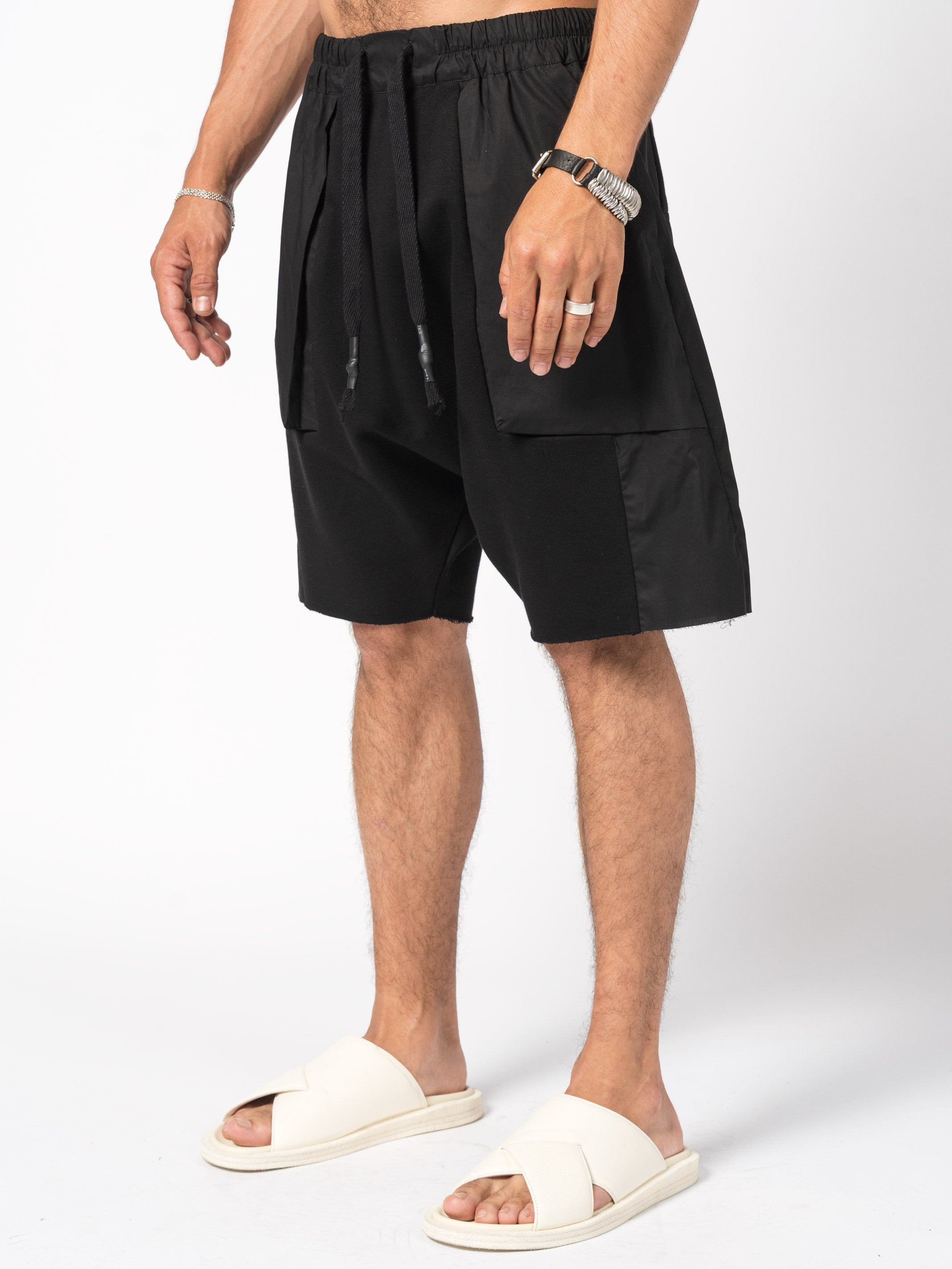 Cargo Shorts with Raw Hem