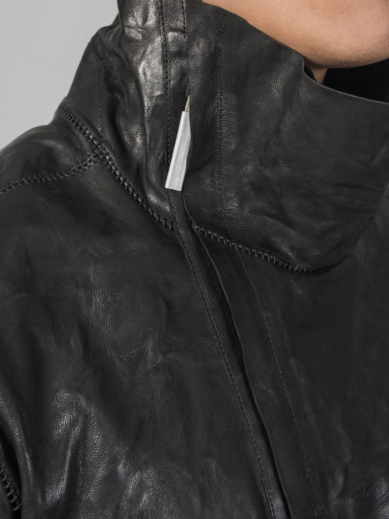 Leather High-Neck Jacket