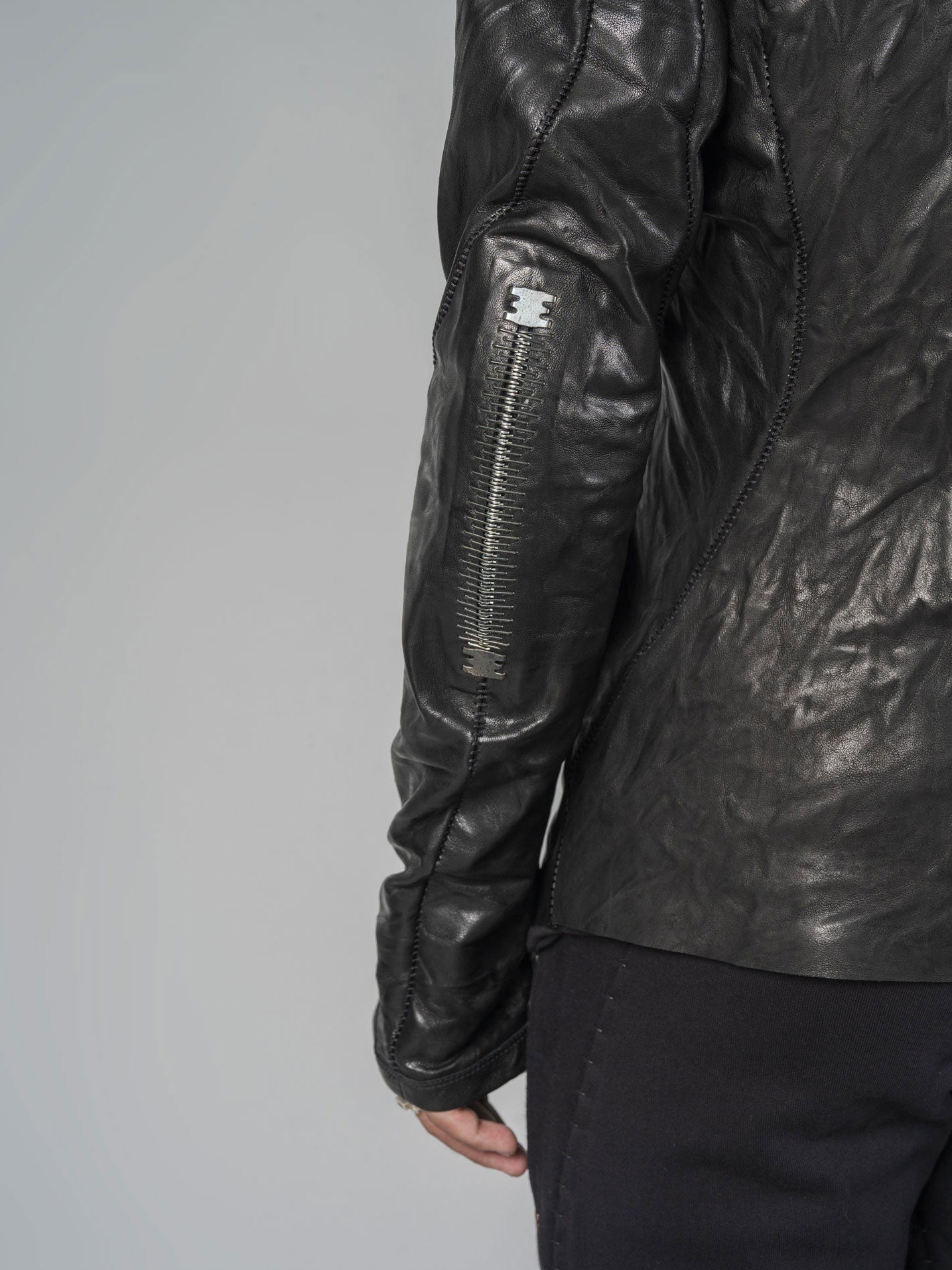 Leather High-Neck Jacket