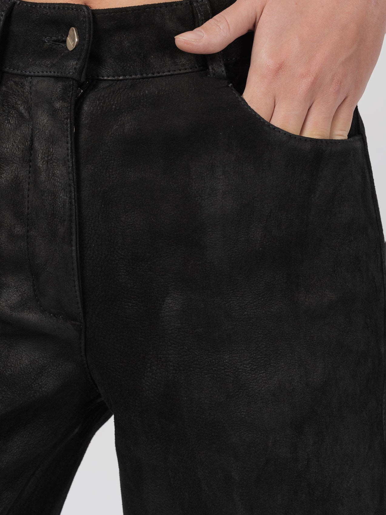 Cropped Wide-Leg Leather Pants