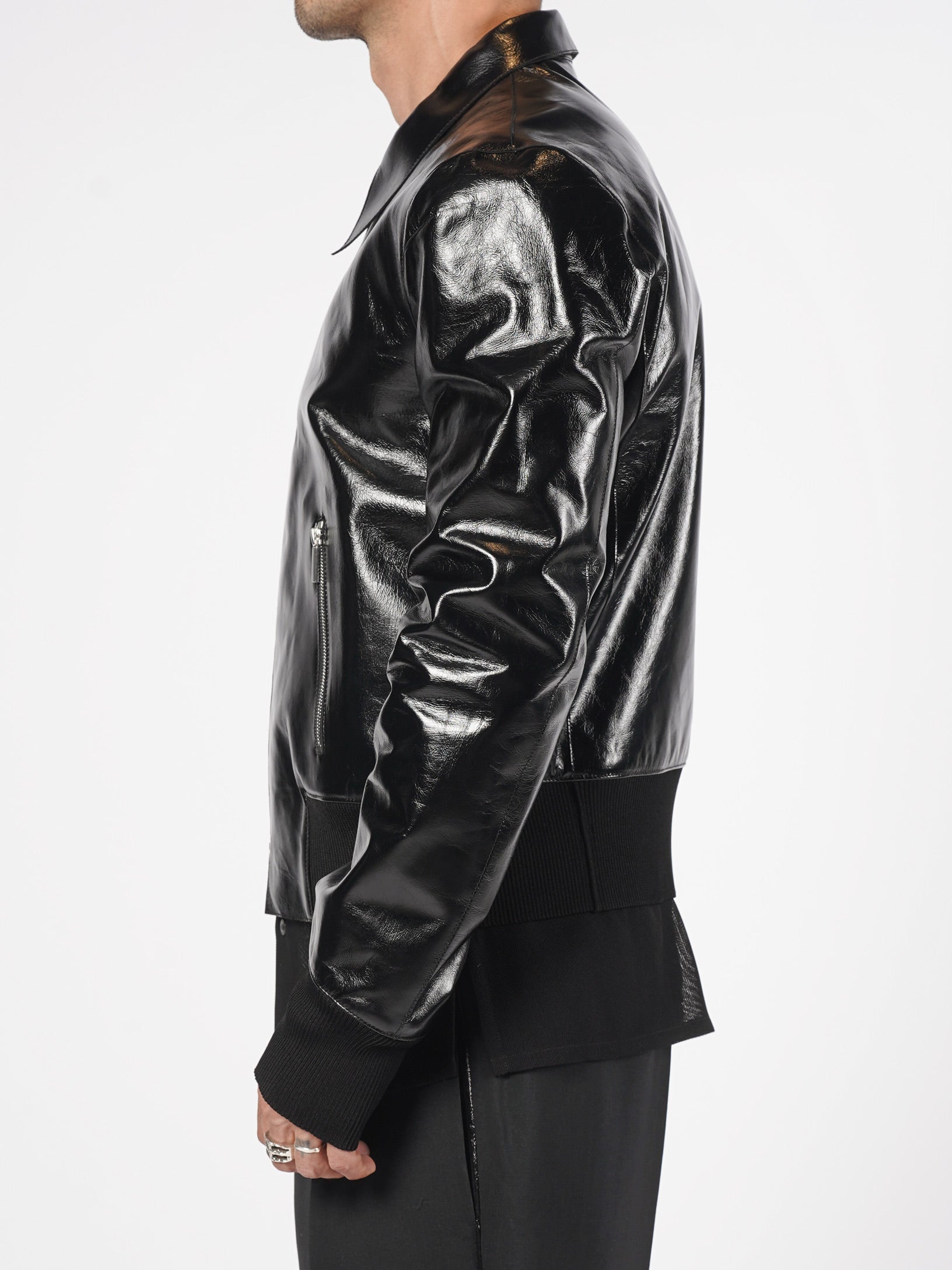 Glossed Leather Zip Jacket - INN7