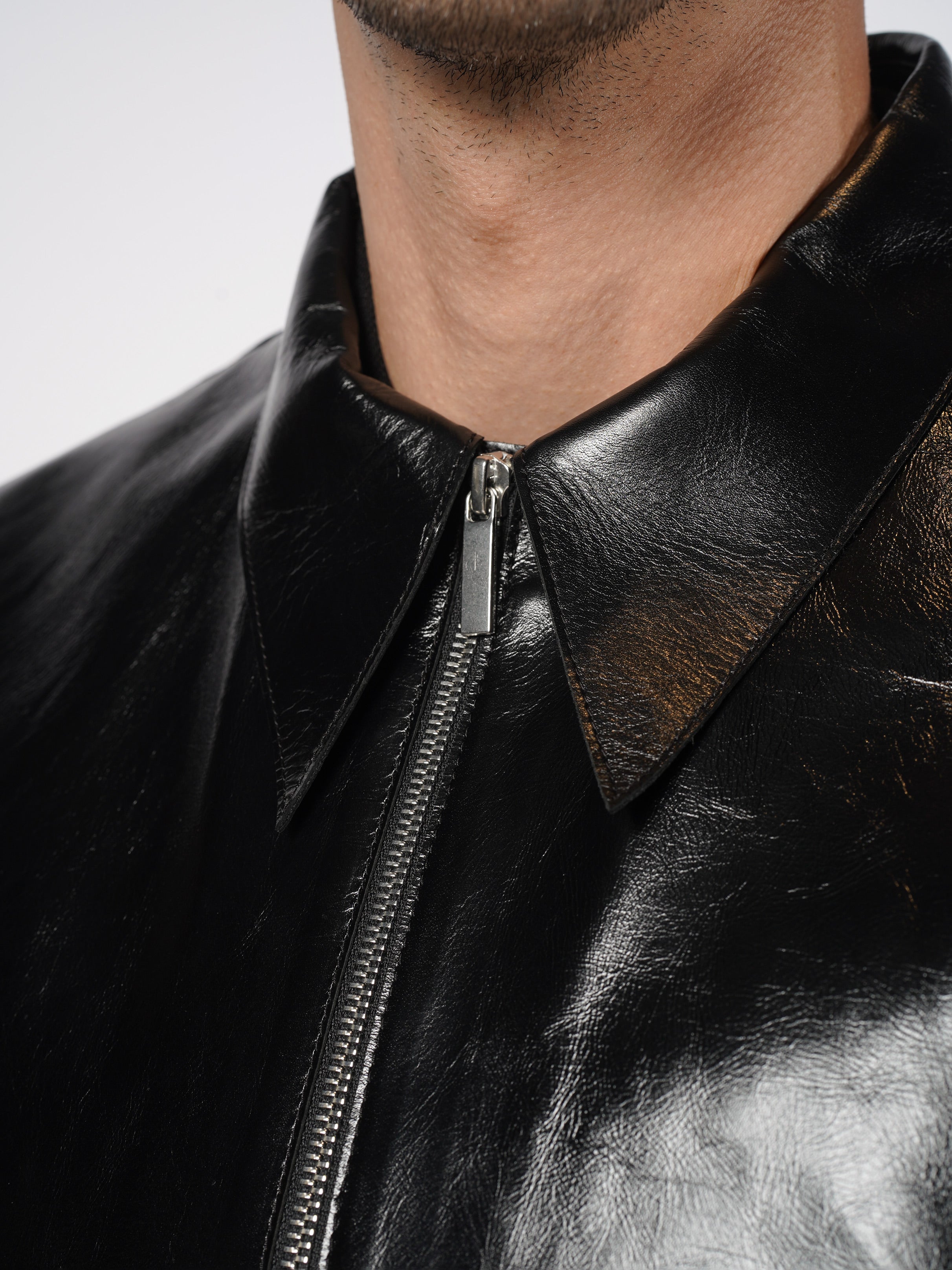 Glossed Leather Zip Jacket - INN7