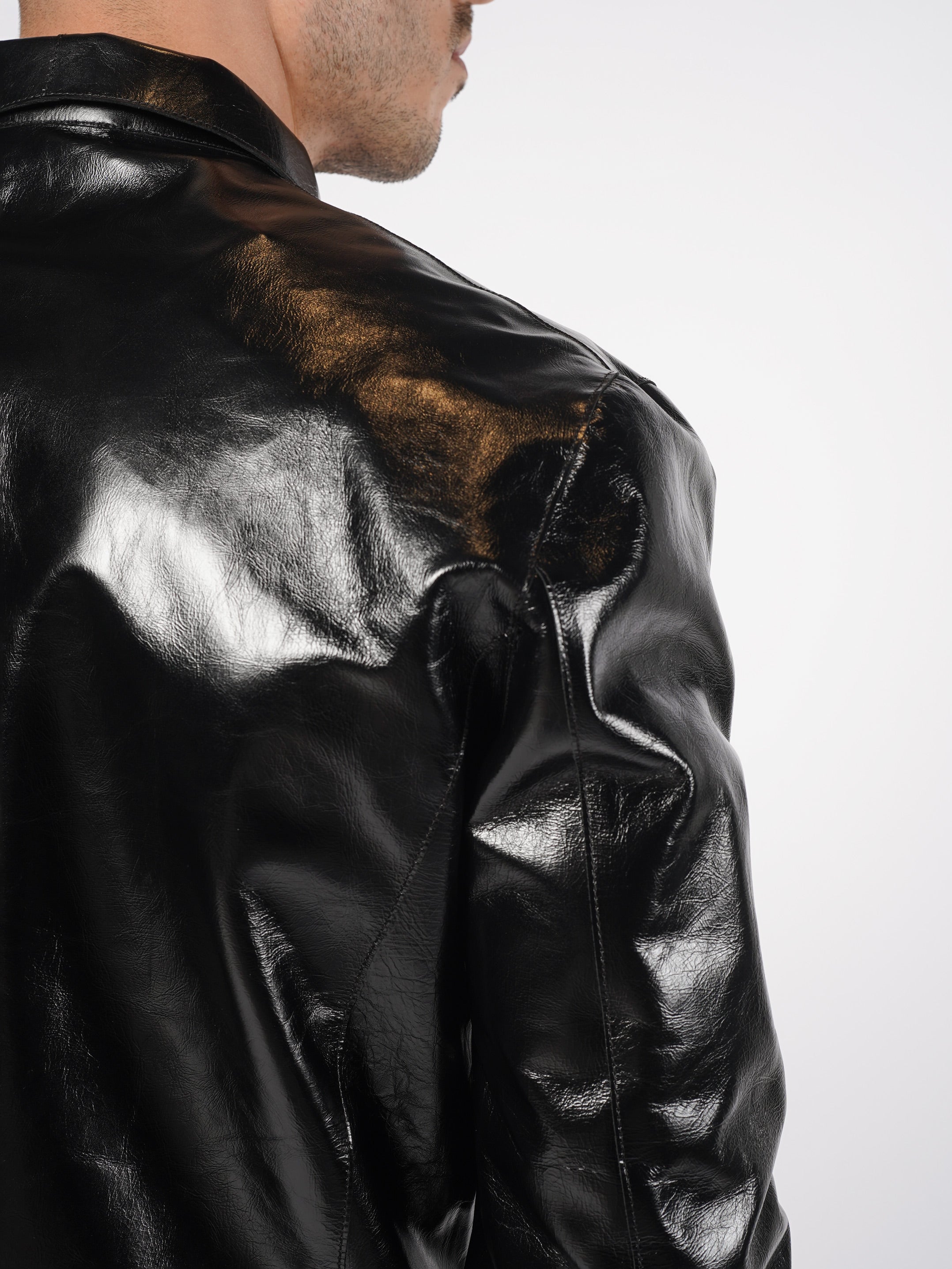 Glossed Leather Zip Jacket - INN7