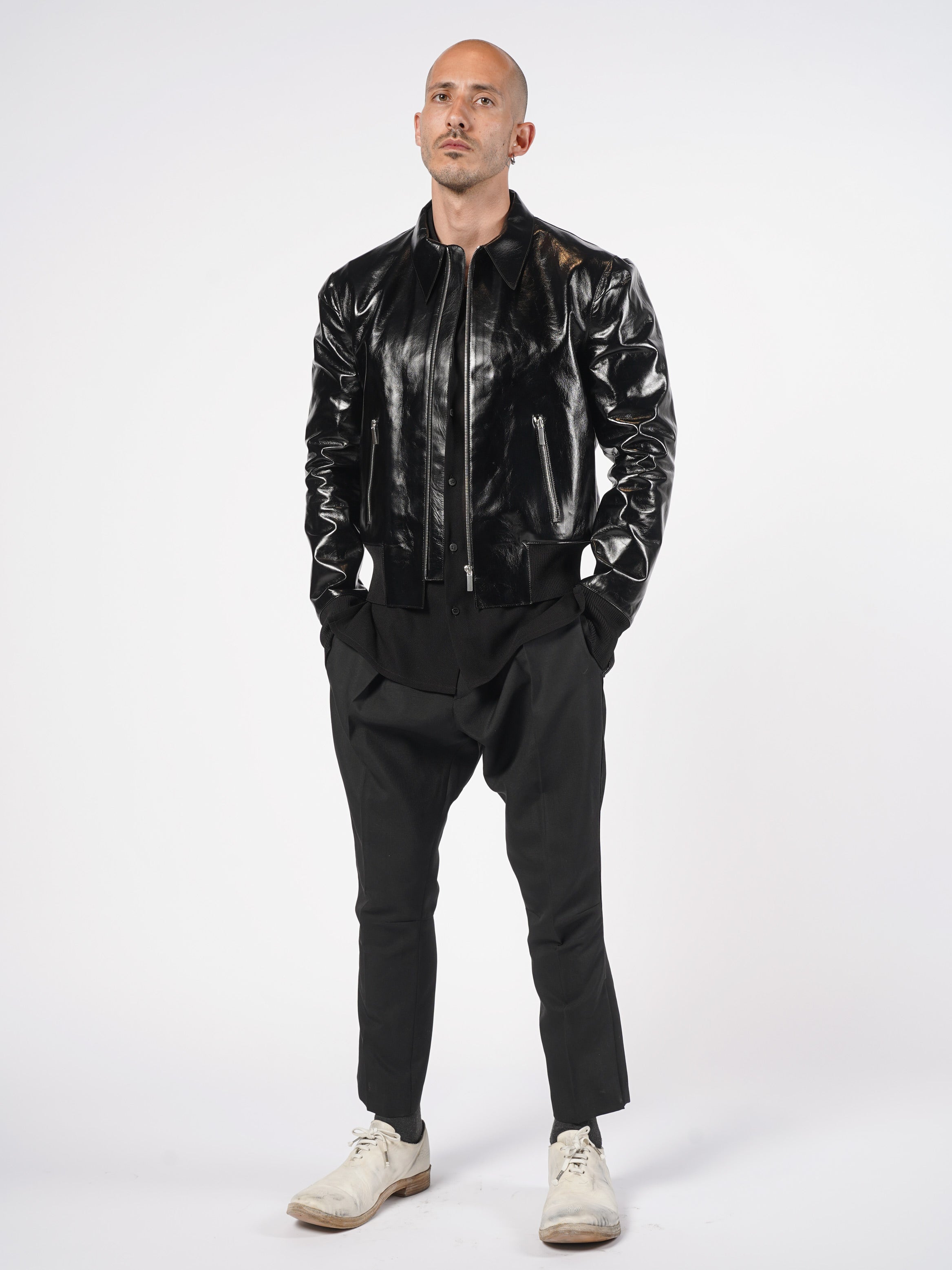 Glossed Leather Zip Jacket - INN7