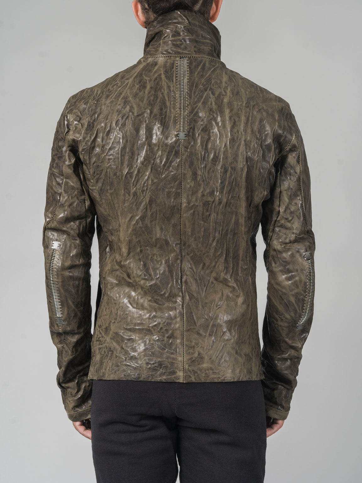 Leather High-Neck Jacket