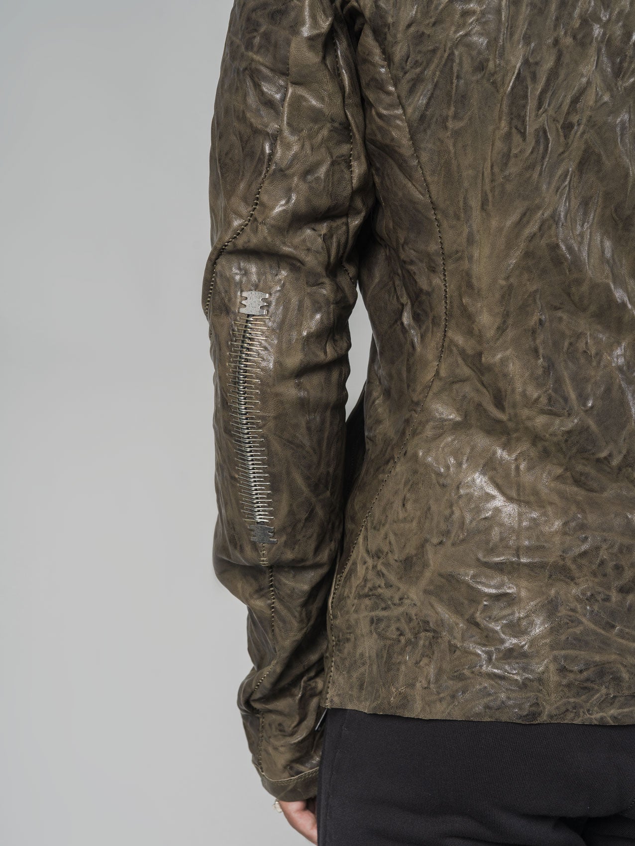Leather High-Neck Jacket