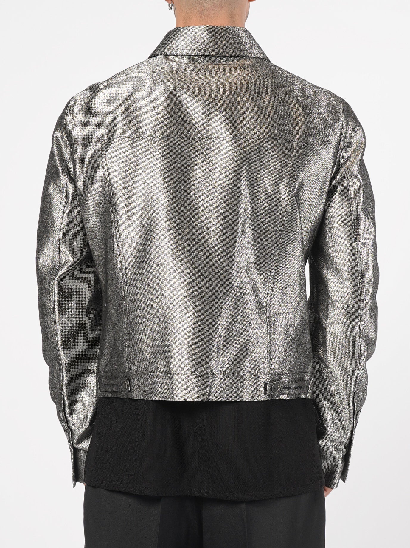 Metallic Finish Cropped Jacket - INN7