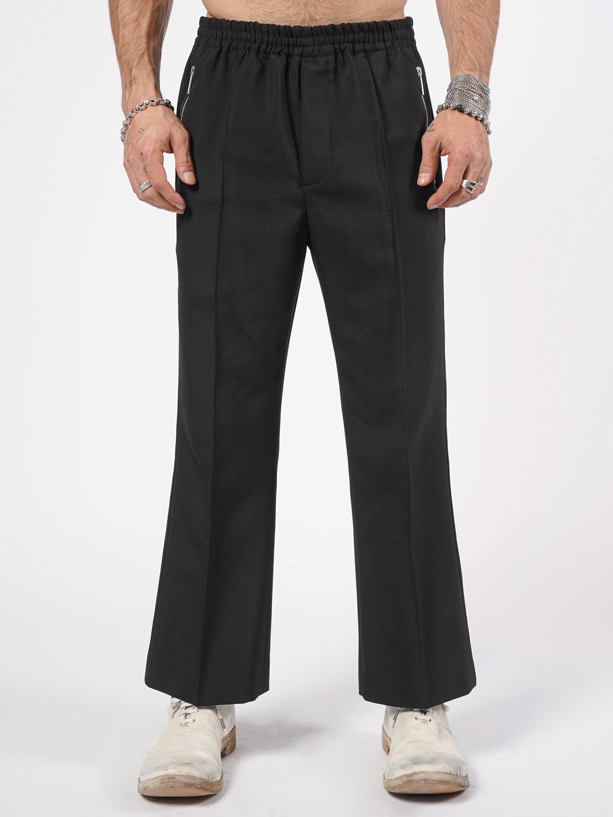 Elastic Waist Wool-Mohair Trousers - INN7