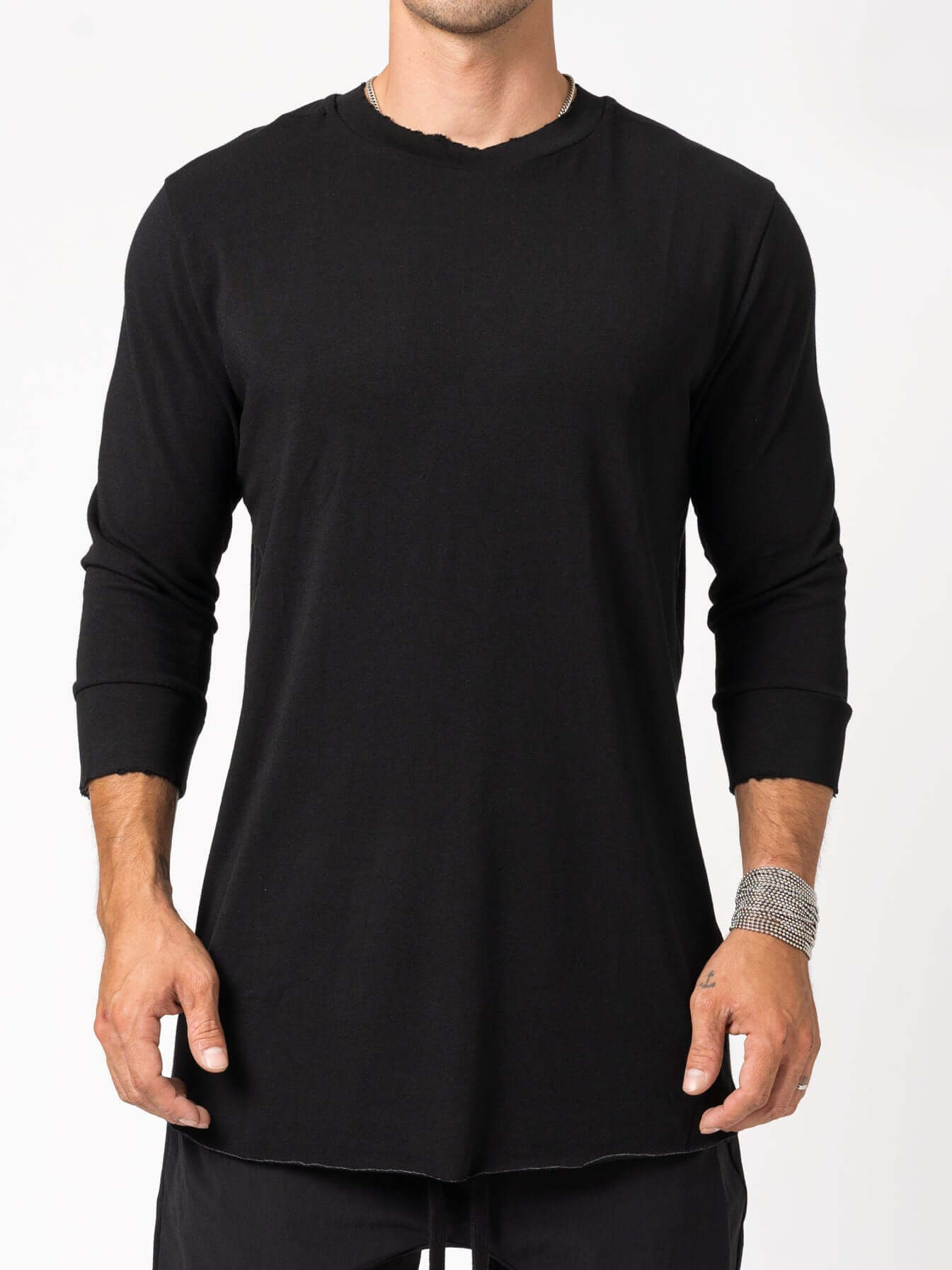 THOM KROM MTS796 Raw cut hem T shirt