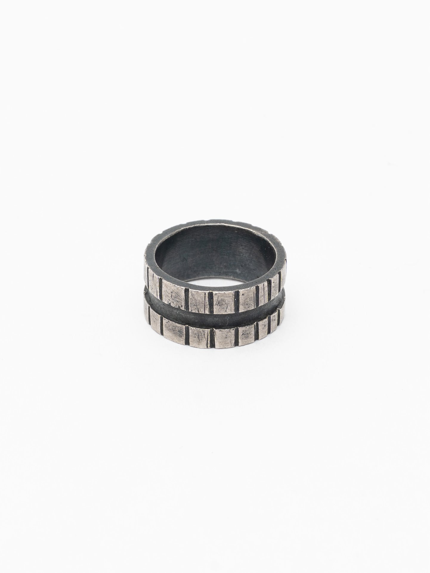 Silver Grooved Band Ring