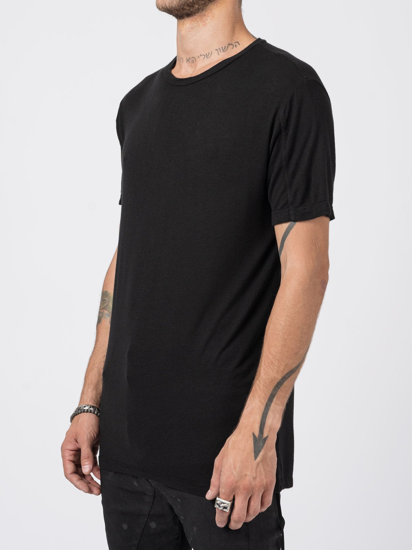 Double-Faced High-Neck Long Sleeve T-Shirt