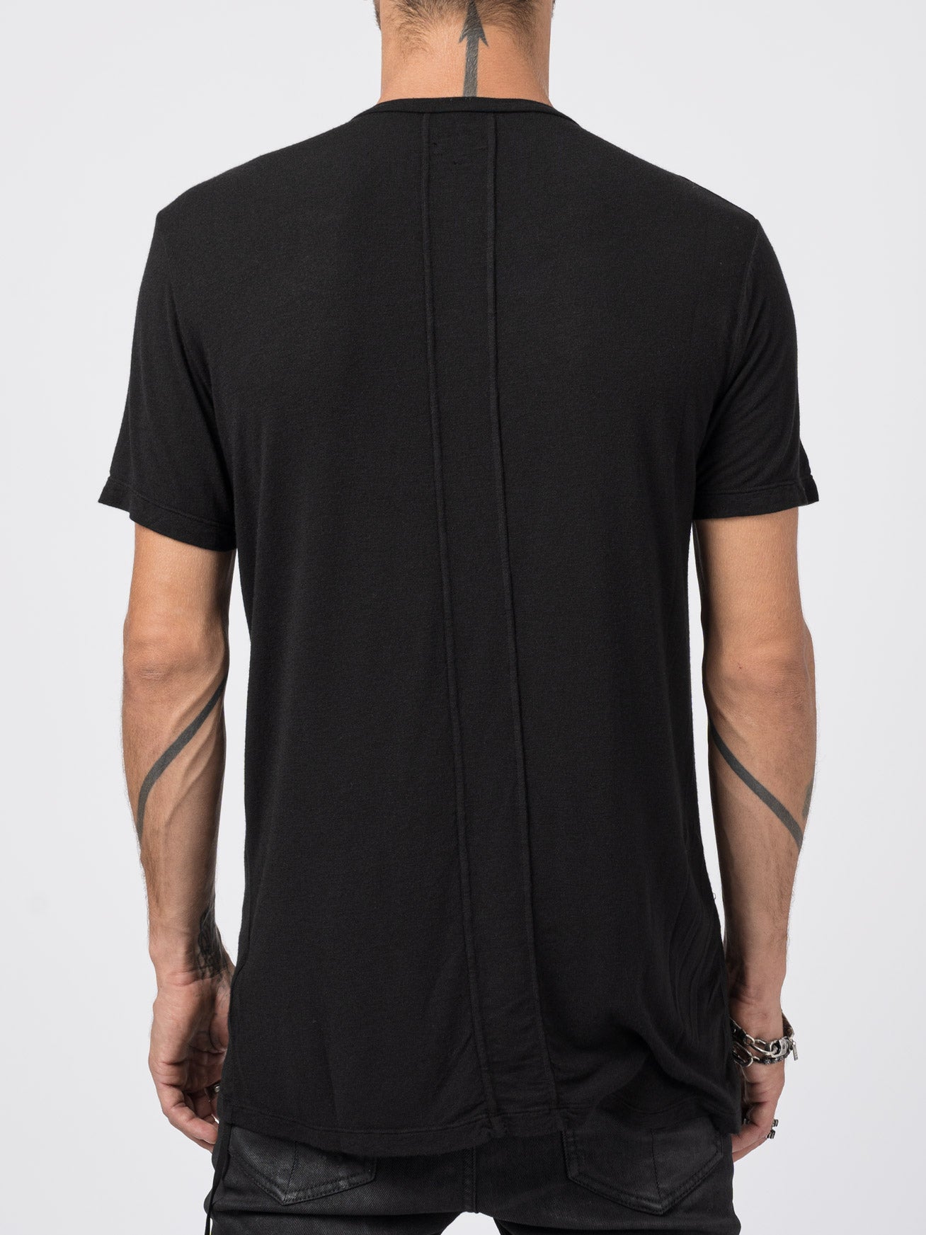 Double-Faced High-Neck Long Sleeve T-Shirt